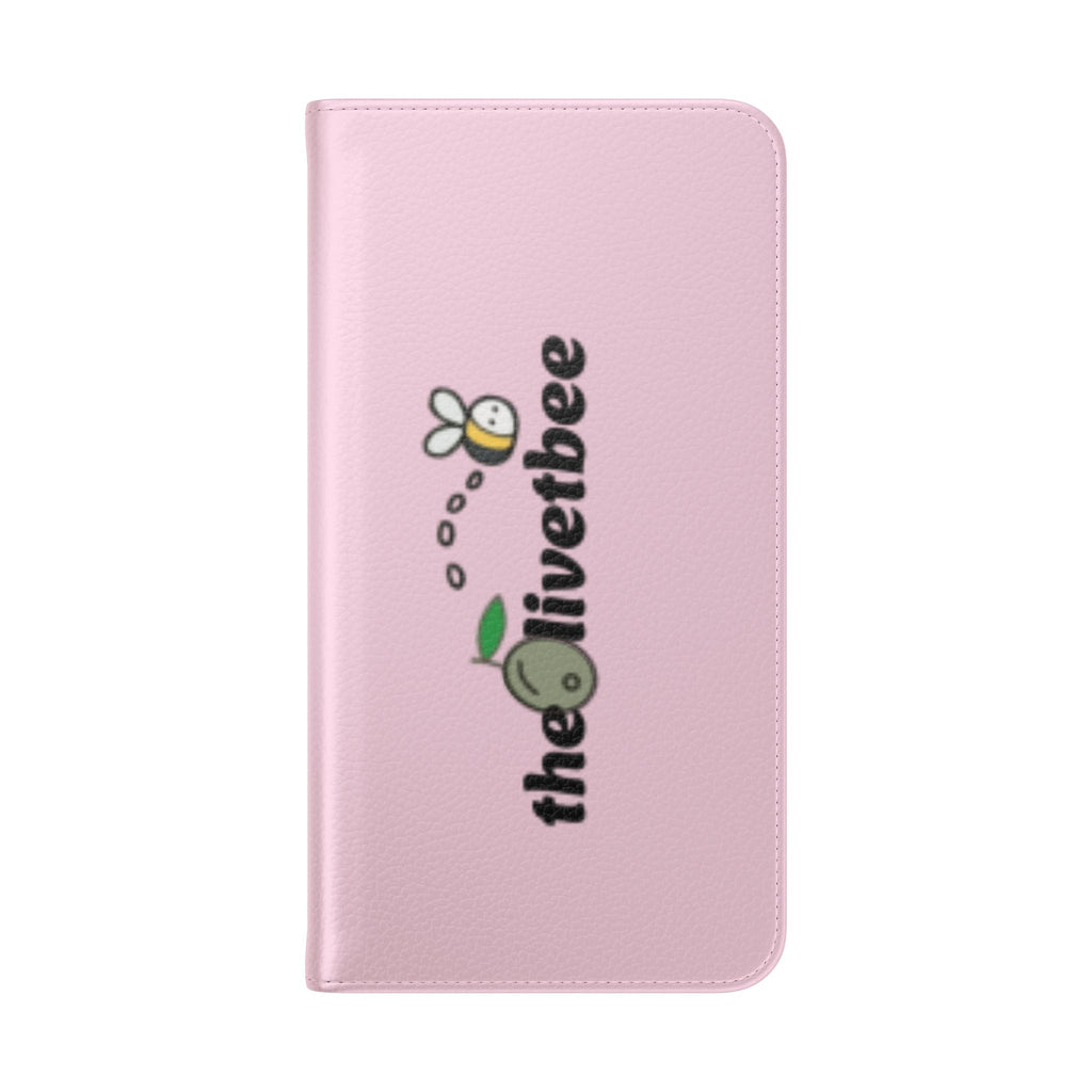 Pink Bee Logo Flip Phone Case — theOlivetbee Wallet Cover