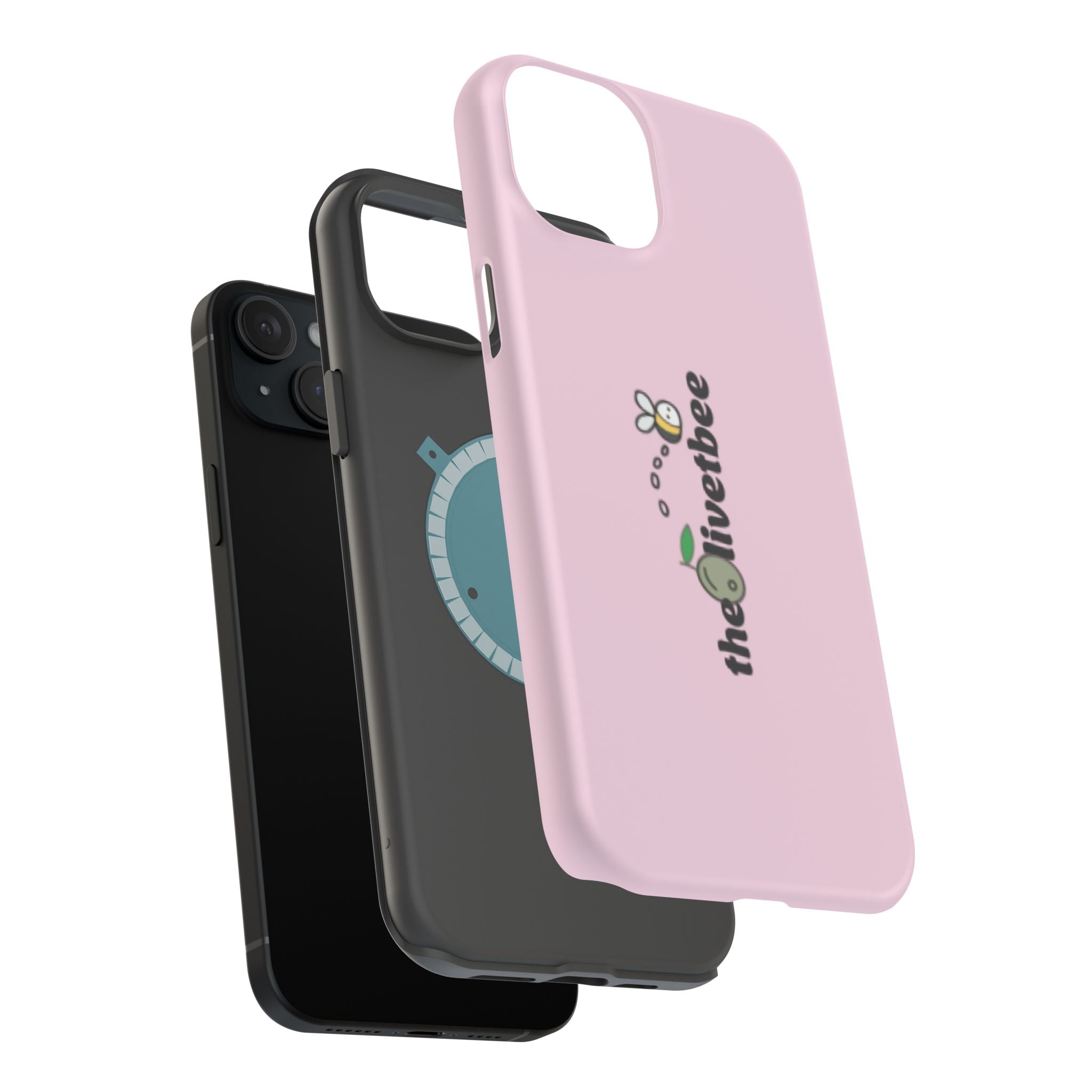 Pink Magnetic Impact-Resistant Phone Case — 'theolivetbee' , Shockproof MagSafe-Compatible Protection