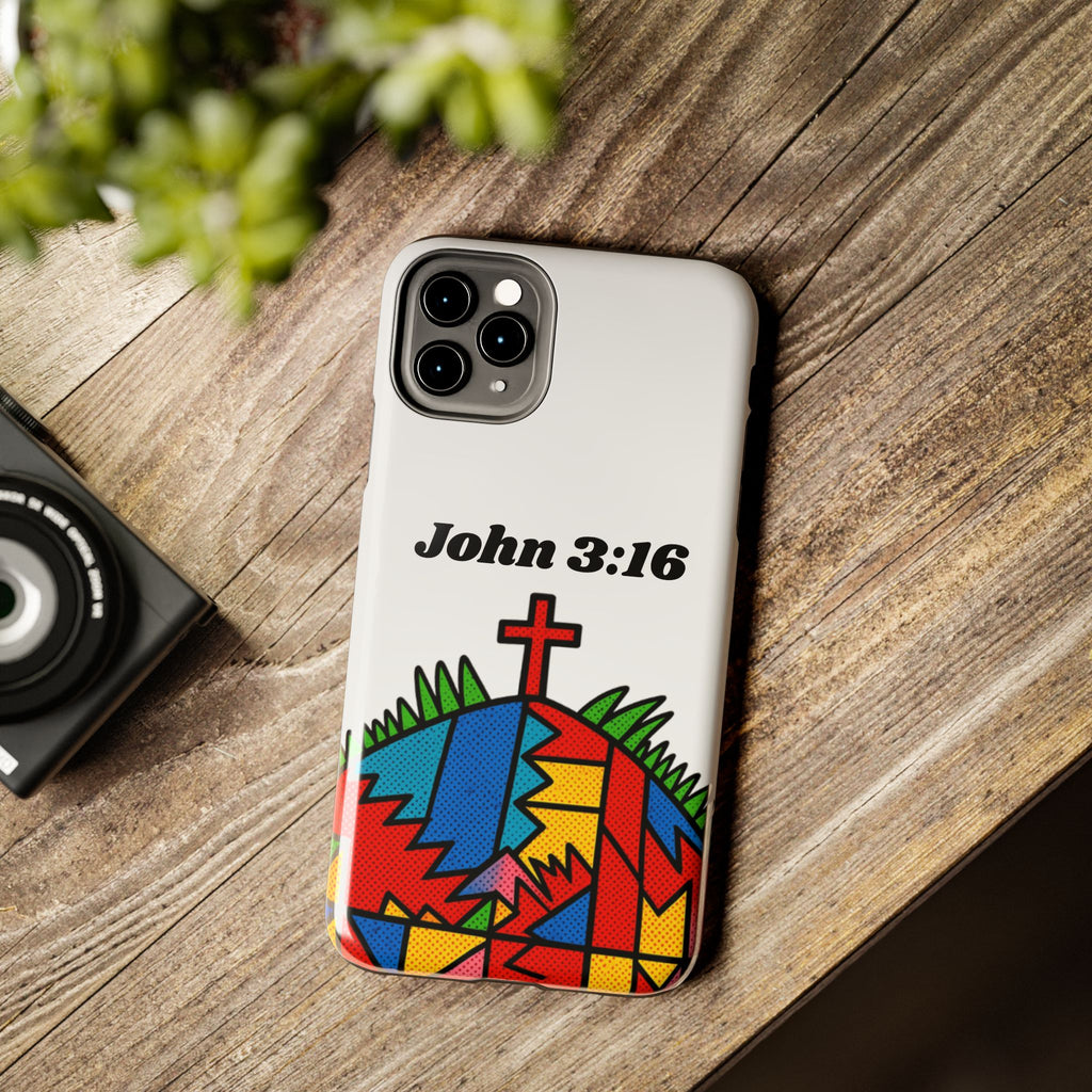 John 3:16 Christian Phone Case — Tough Religious Bible Verse Design