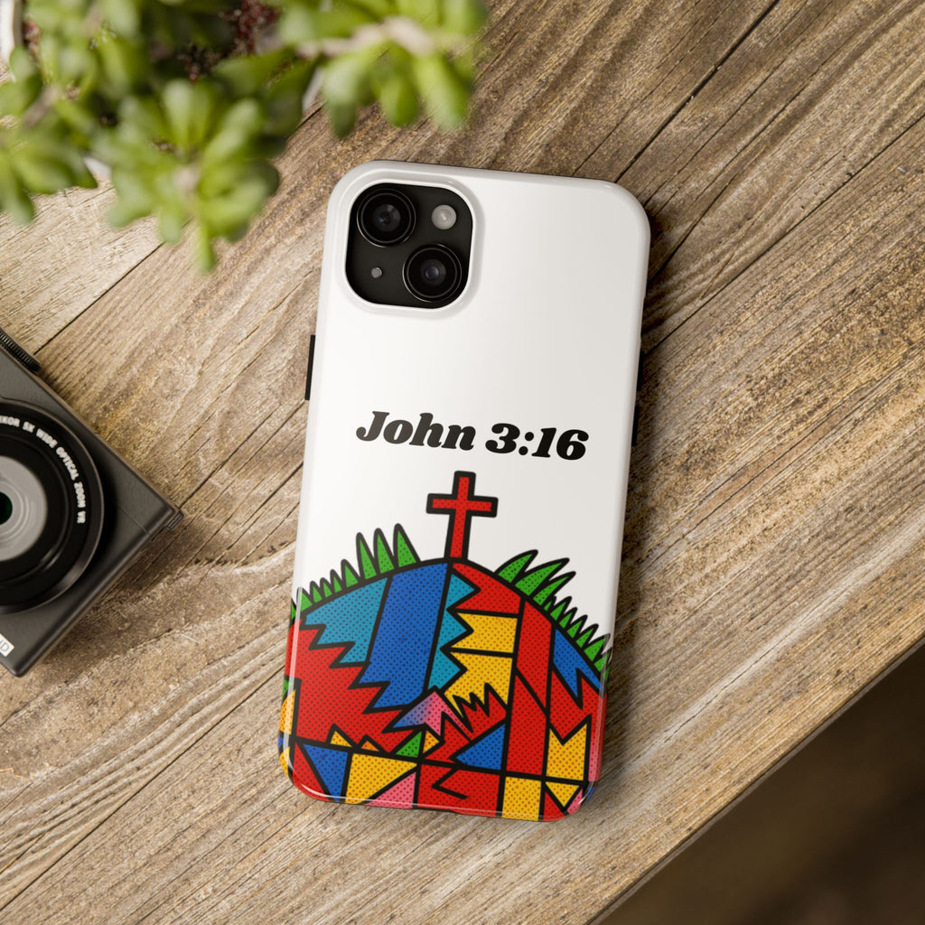 John 3:16 Christian Phone Case — Tough Religious Bible Verse Design