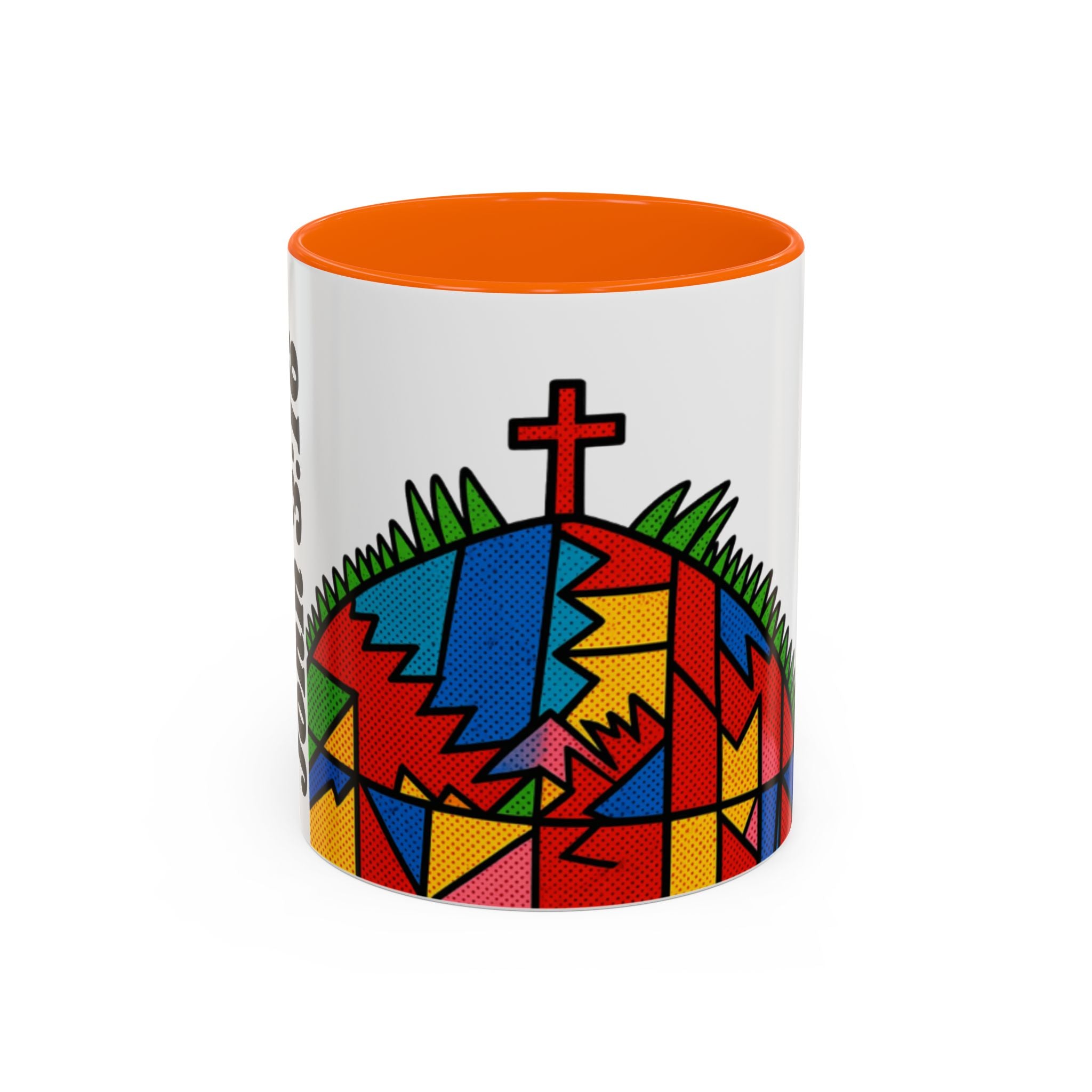 Colorful Christian Cross Accent Coffee Mug — Vibrant Faith Art (11/15oz)