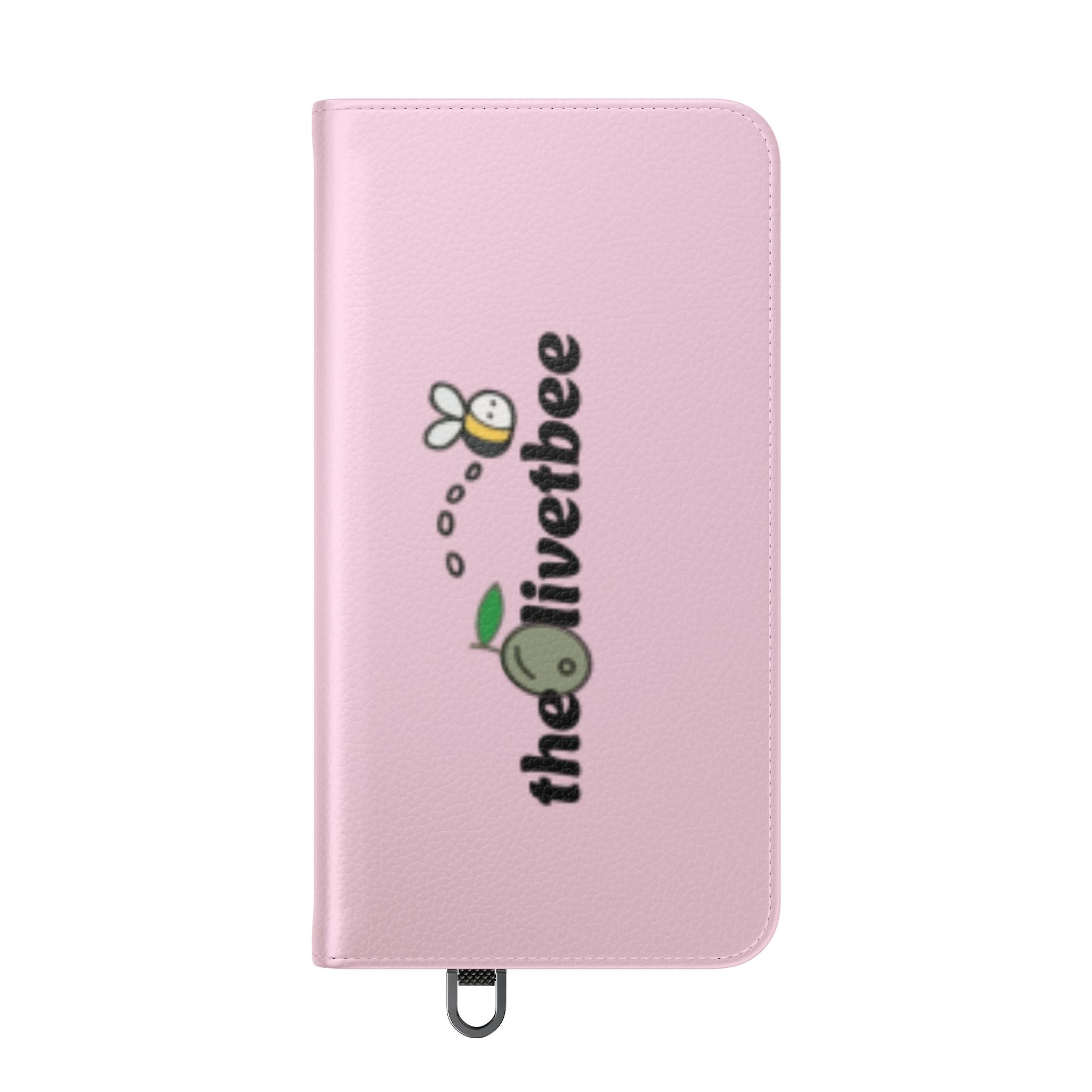 Pink Bee Logo Flip Phone Case — theOlivetbee Wallet Cover