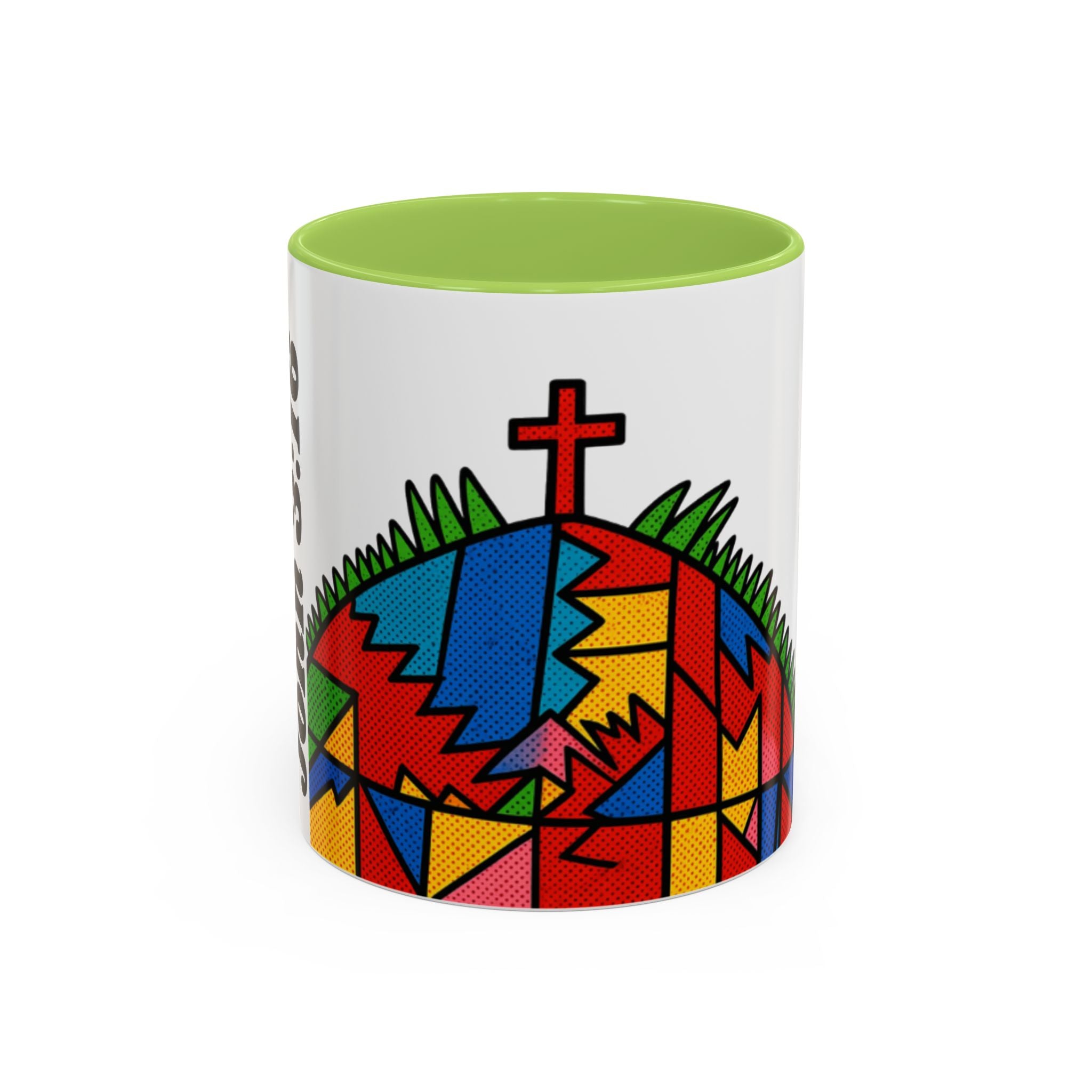 Colorful Christian Cross Accent Coffee Mug — Vibrant Faith Art (11/15oz)