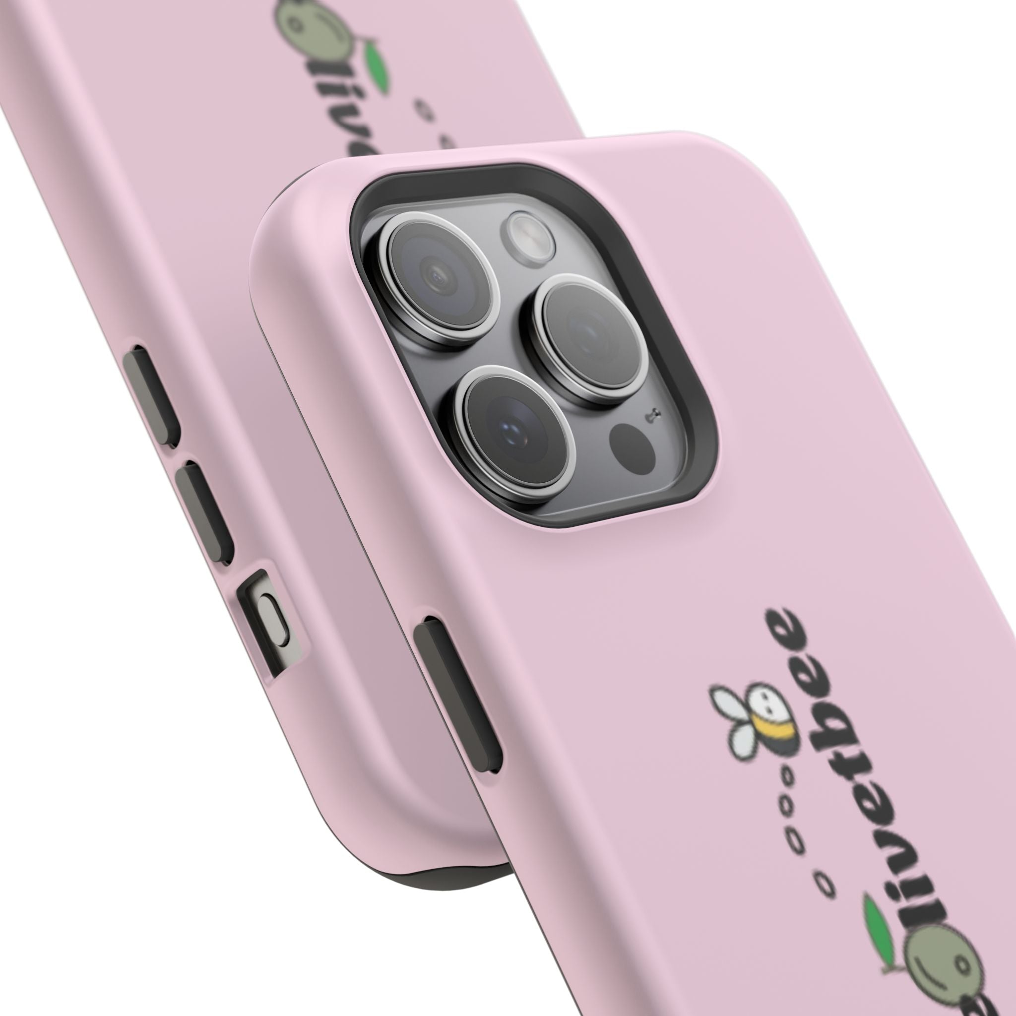 Pink Magnetic Impact-Resistant Phone Case — 'theolivetbee' , Shockproof MagSafe-Compatible Protection