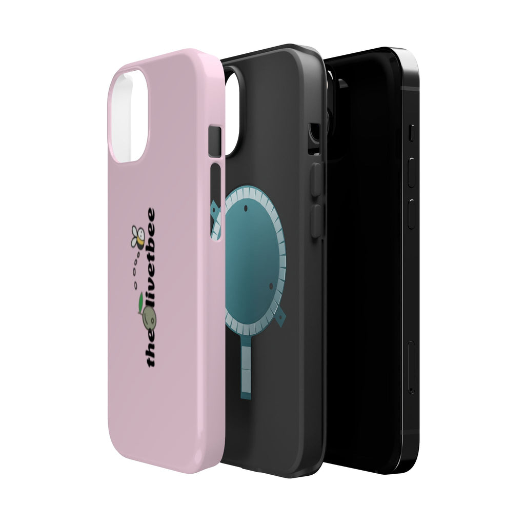 Pink Magnetic Impact-Resistant Phone Case — 'theolivetbee' , Shockproof MagSafe-Compatible Protection