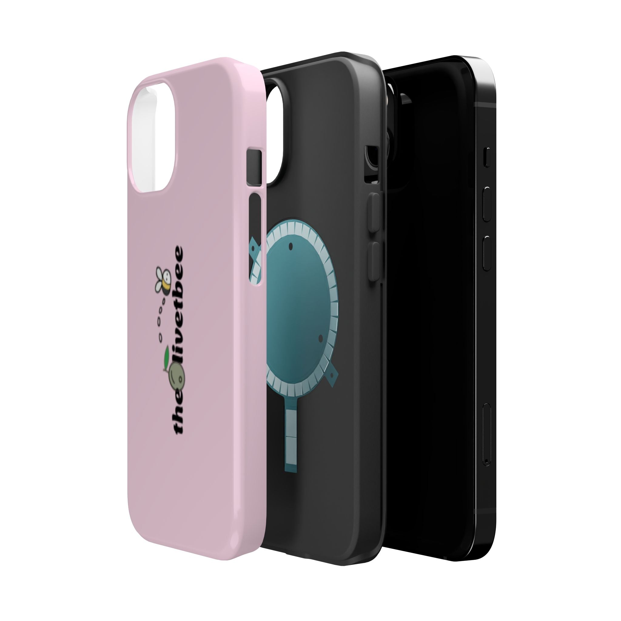 Pink Magnetic Impact-Resistant Phone Case — 'theolivetbee' , Shockproof MagSafe-Compatible Protection