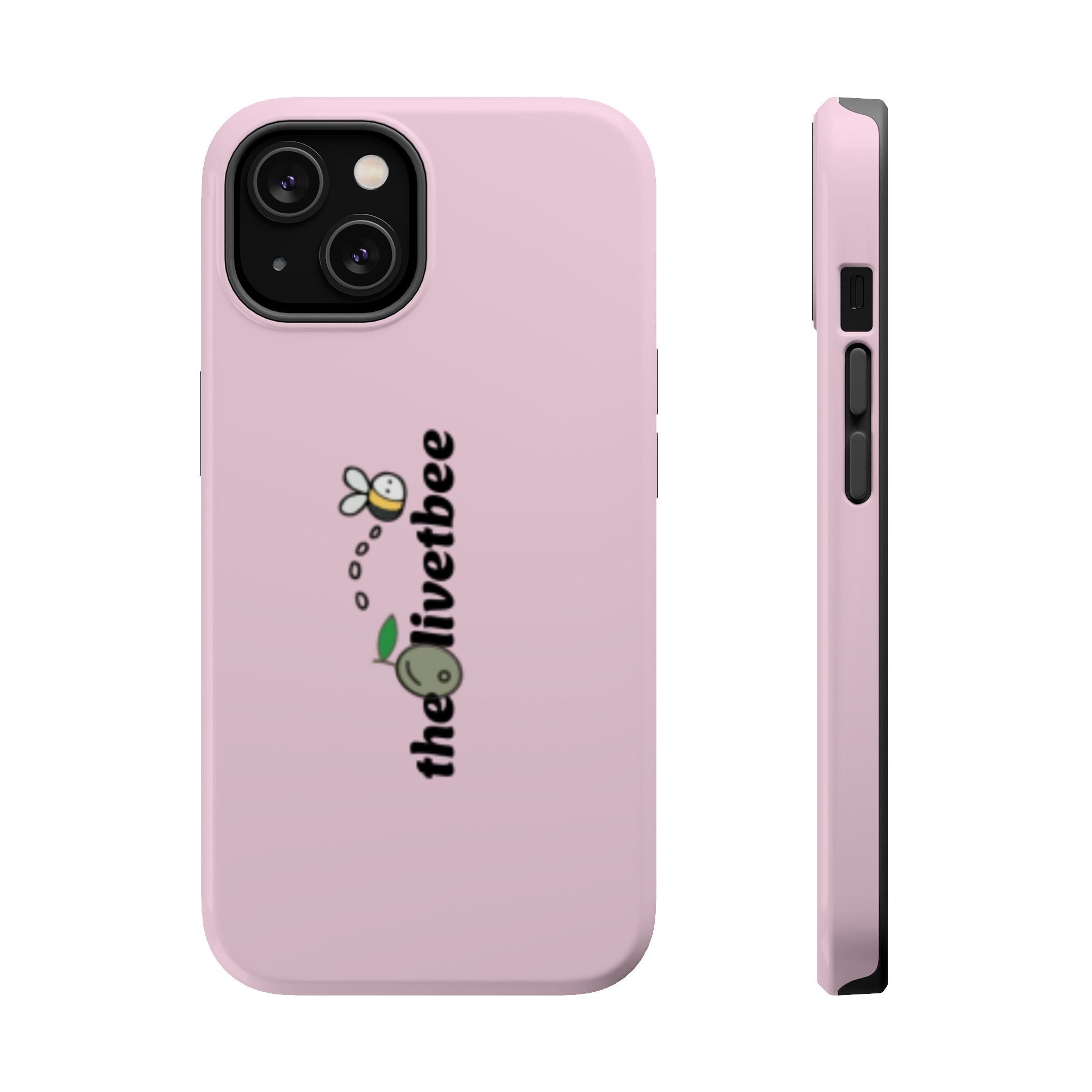 Pink Magnetic Impact-Resistant Phone Case — 'theolivetbee' , Shockproof MagSafe-Compatible Protection