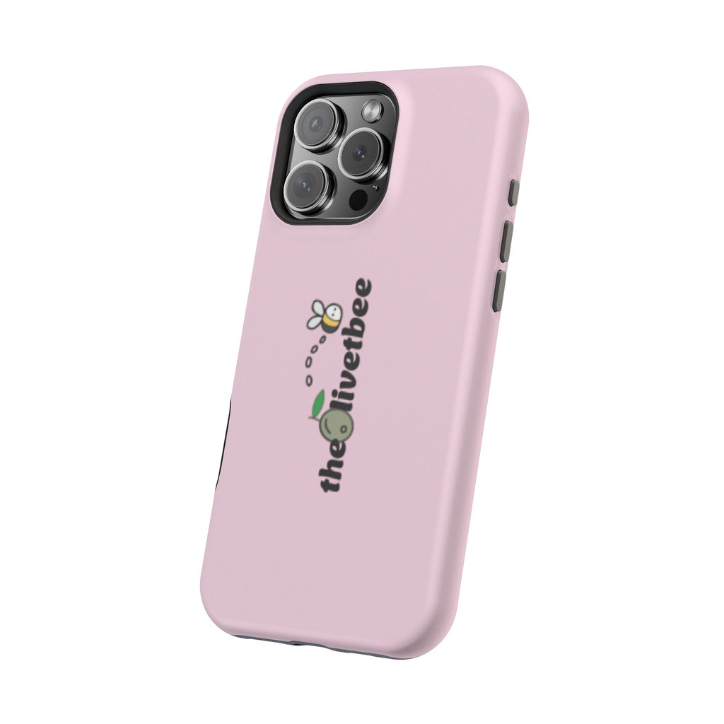 Pink Magnetic Impact-Resistant Phone Case — 'theolivetbee' , Shockproof MagSafe-Compatible Protection