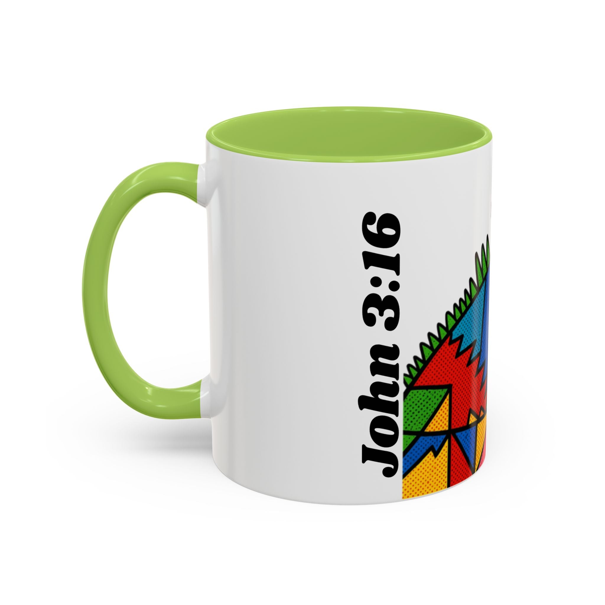 Colorful Christian Cross Accent Coffee Mug — Vibrant Faith Art (11/15oz)