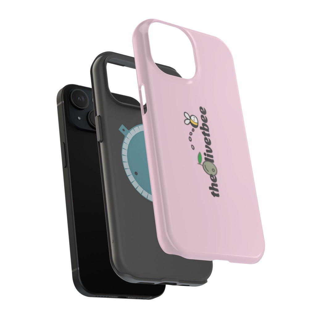 Pink Magnetic Impact-Resistant Phone Case — 'theolivetbee' , Shockproof MagSafe-Compatible Protection