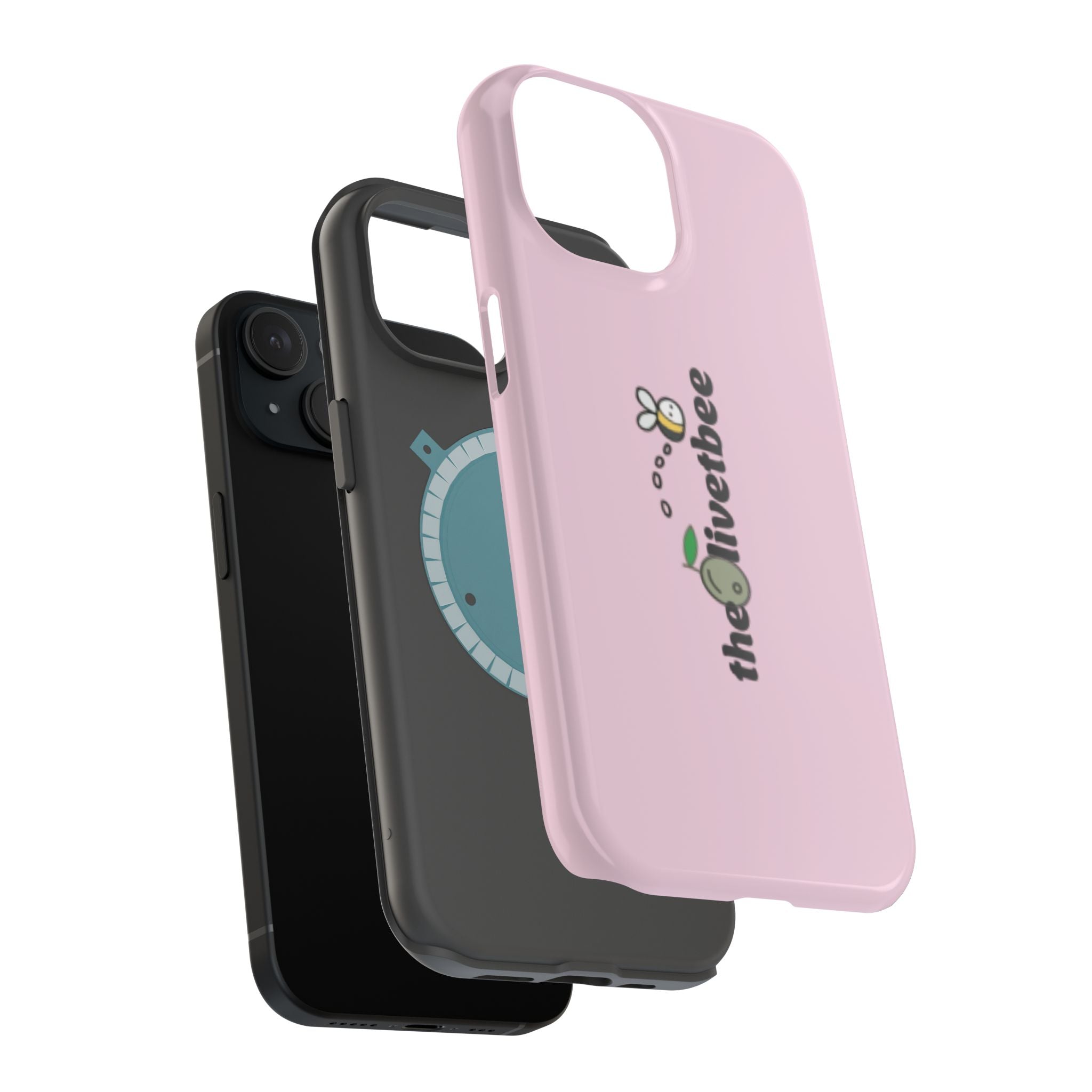 Pink Magnetic Impact-Resistant Phone Case — 'theolivetbee' , Shockproof MagSafe-Compatible Protection