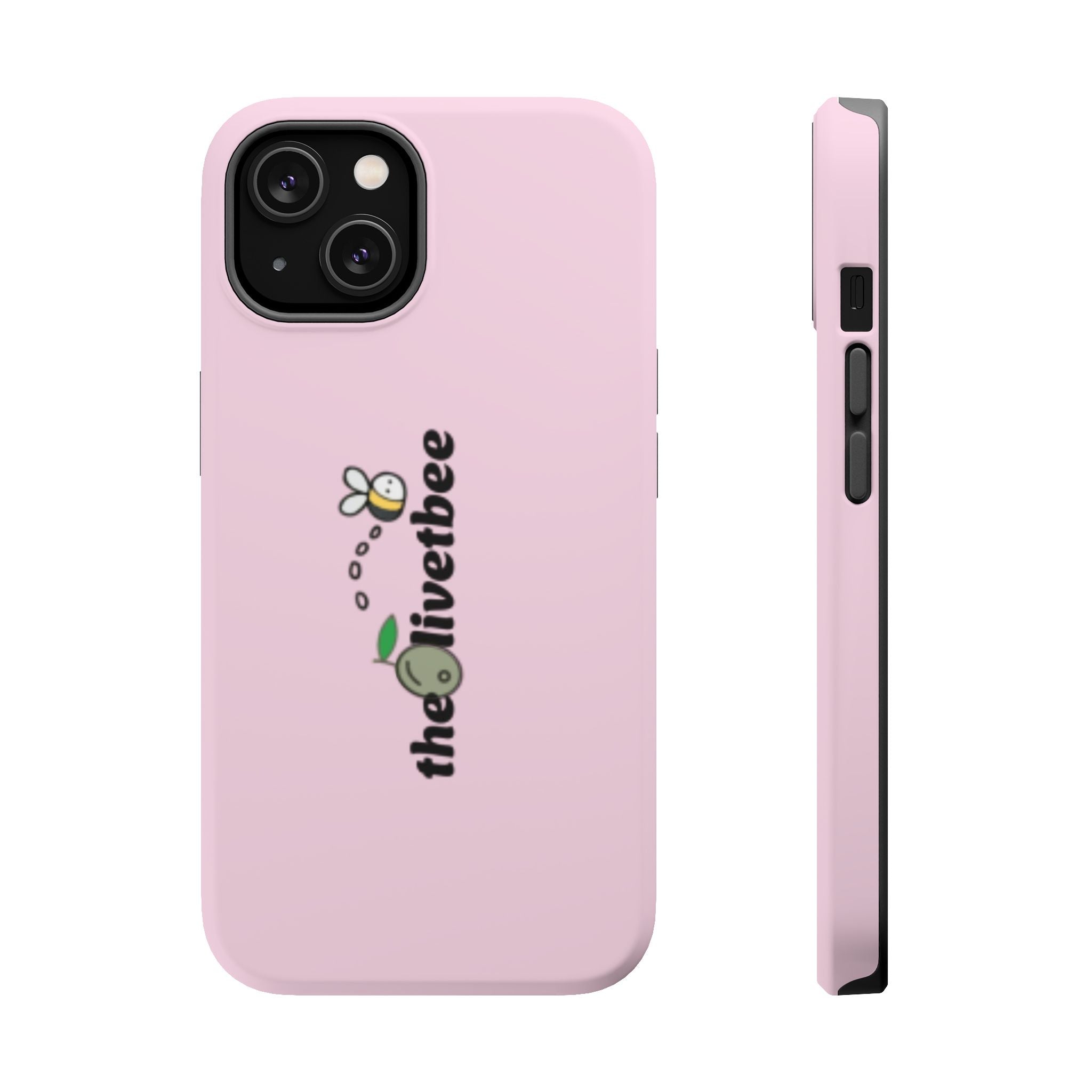 Pink Magnetic Impact-Resistant Phone Case — 'theolivetbee' , Shockproof MagSafe-Compatible Protection