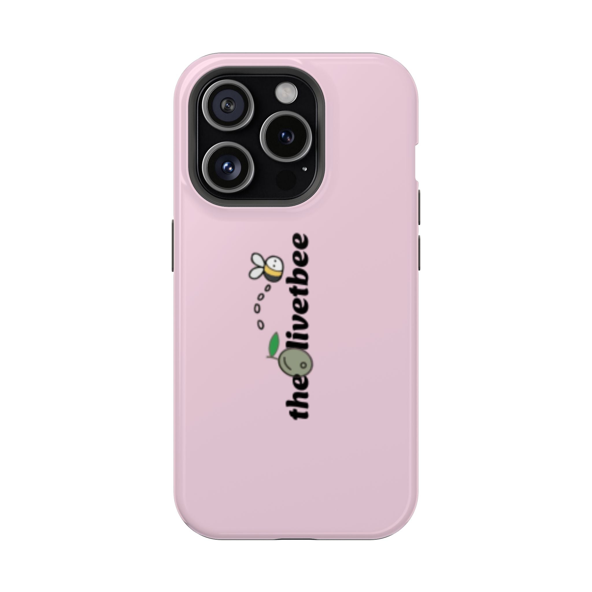 Pink Magnetic Impact-Resistant Phone Case — 'theolivetbee' , Shockproof MagSafe-Compatible Protection