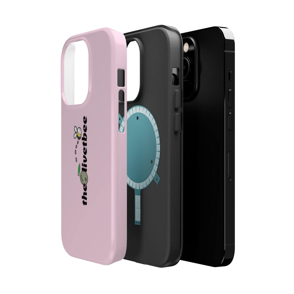 Pink Magnetic Impact-Resistant Phone Case — 'theolivetbee' , Shockproof MagSafe-Compatible Protection