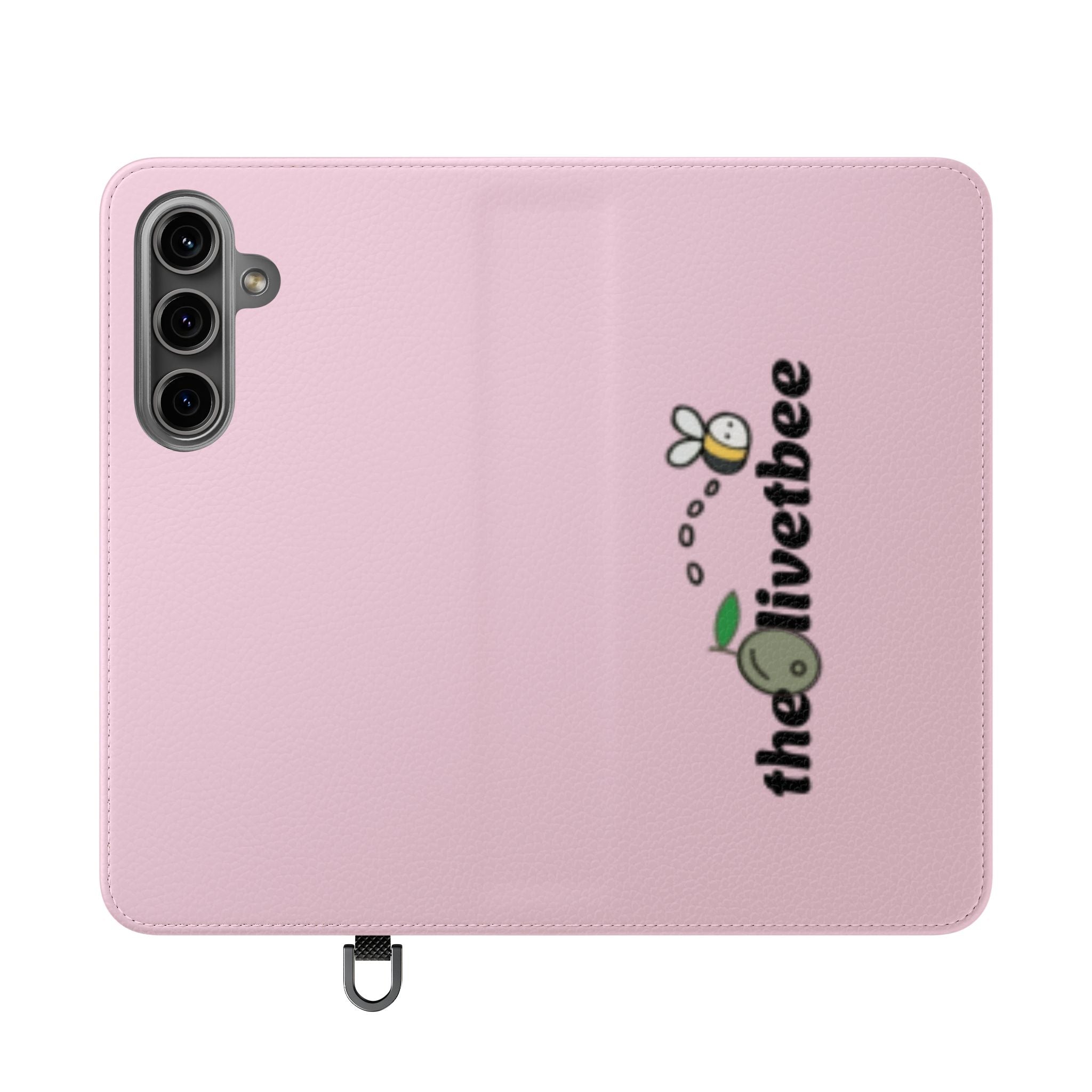 Pink Bee Logo Flip Phone Case — theOlivetbee Wallet Cover