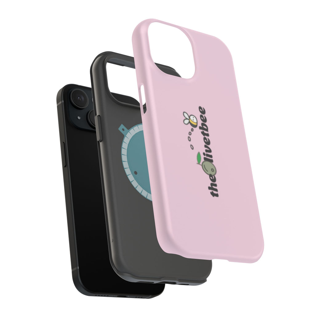 Pink Magnetic Impact-Resistant Phone Case — 'theolivetbee' , Shockproof MagSafe-Compatible Protection