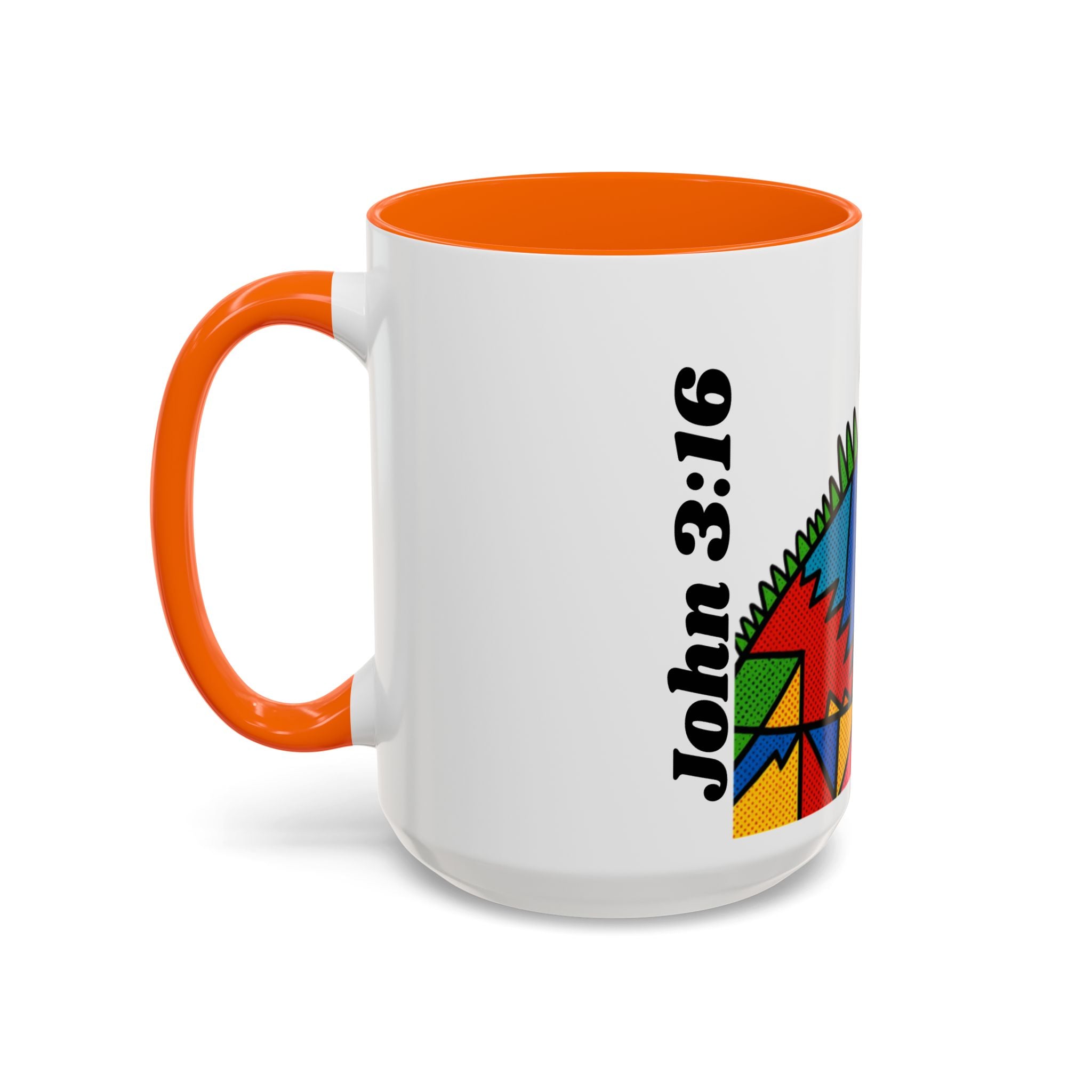 Colorful Christian Cross Accent Coffee Mug — Vibrant Faith Art (11/15oz)