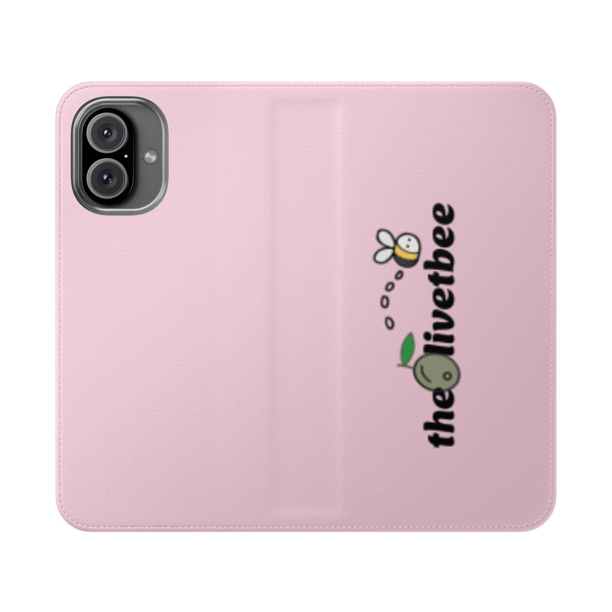 Pink Bee Logo Flip Phone Case — theOlivetbee Wallet Cover
