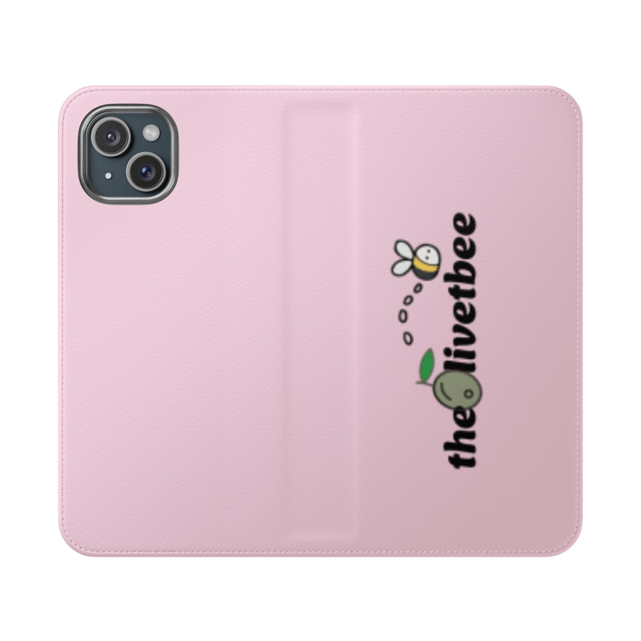 Pink Bee Logo Flip Phone Case — theOlivetbee Wallet Cover