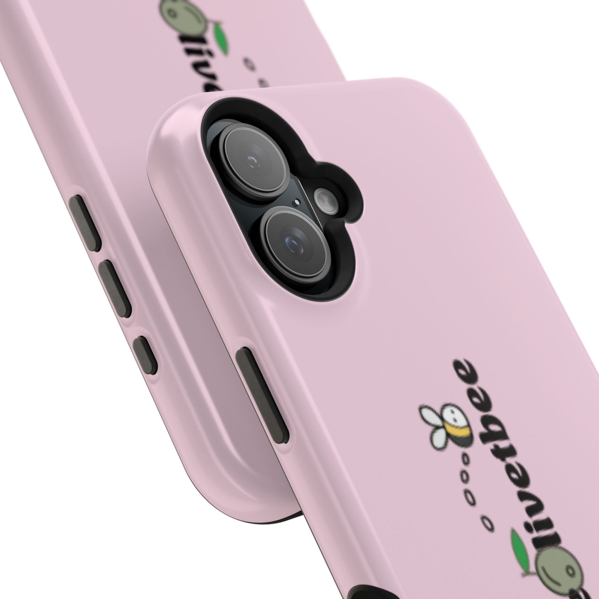 Pink Magnetic Impact-Resistant Phone Case — 'theolivetbee' , Shockproof MagSafe-Compatible Protection