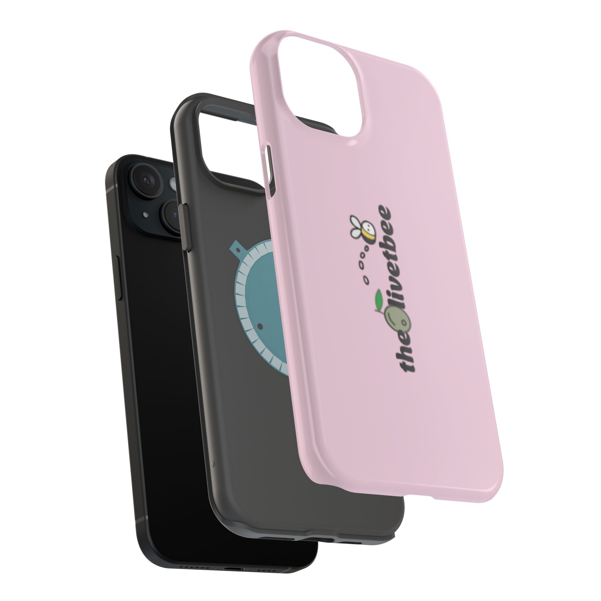 Pink Magnetic Impact-Resistant Phone Case — 'theolivetbee' , Shockproof MagSafe-Compatible Protection