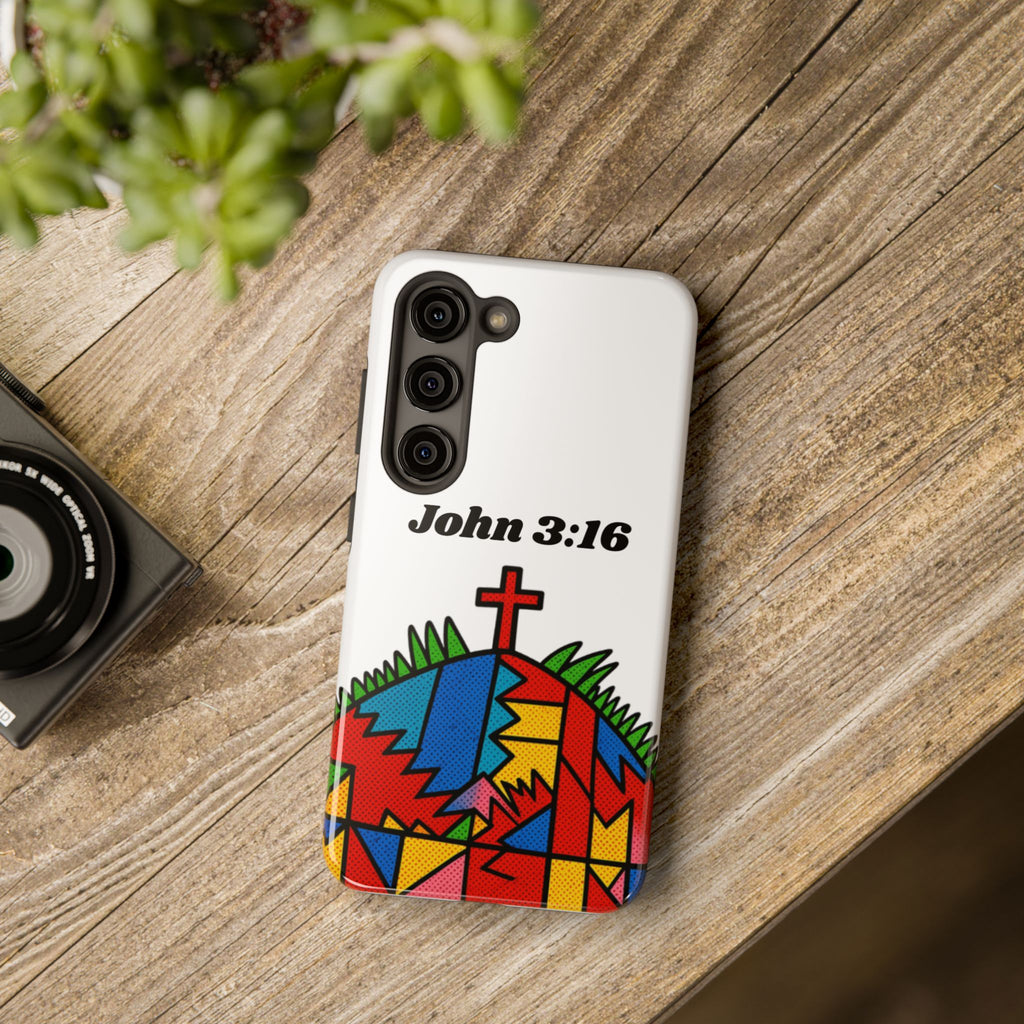 John 3:16 Christian Phone Case — Tough Religious Bible Verse Design