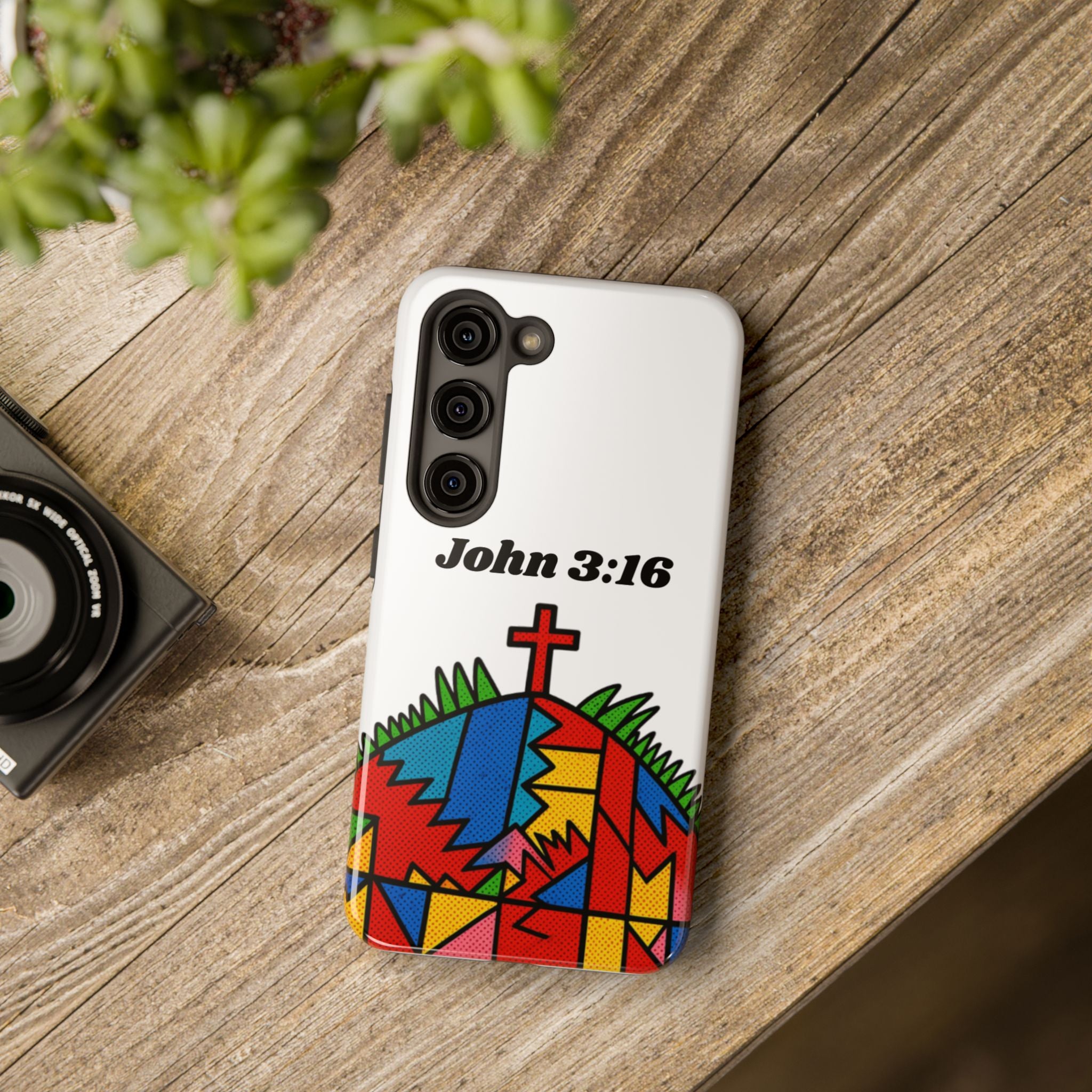 John 3:16 Christian Phone Case — Tough Religious Bible Verse Design