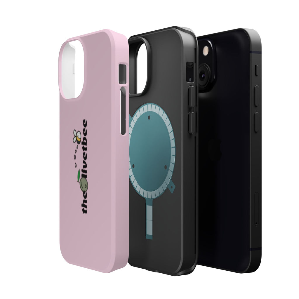 Pink Magnetic Impact-Resistant Phone Case — 'theolivetbee' , Shockproof MagSafe-Compatible Protection