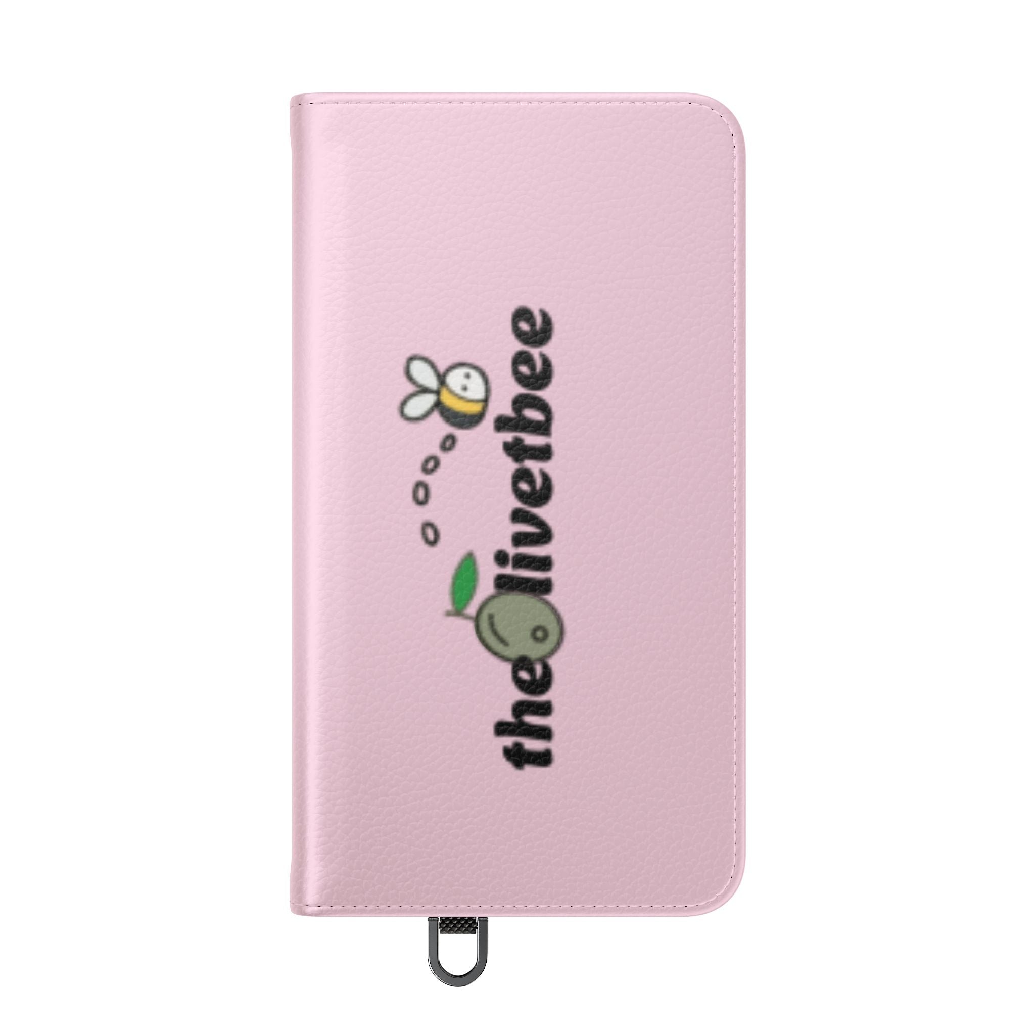 Pink Bee Logo Flip Phone Case — theOlivetbee Wallet Cover