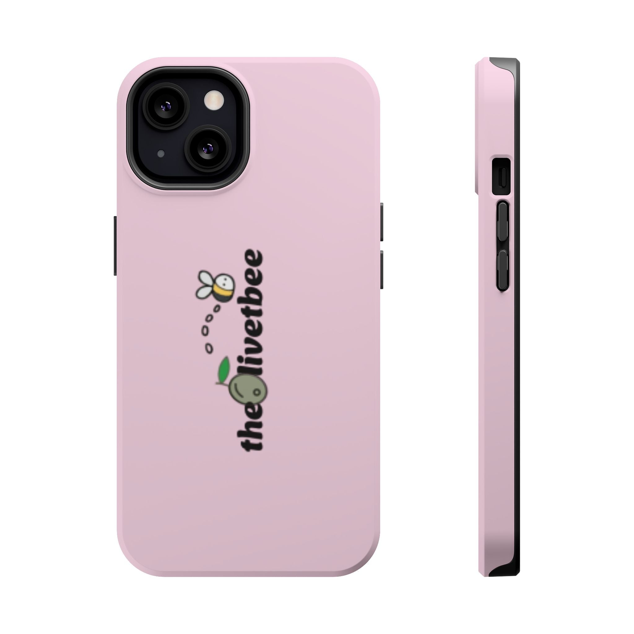 Pink Magnetic Impact-Resistant Phone Case — 'theolivetbee' , Shockproof MagSafe-Compatible Protection