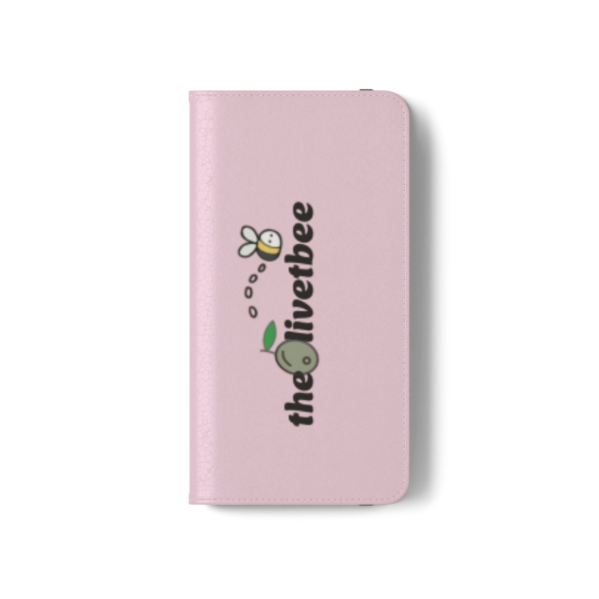 Pink Bee Logo Flip Phone Case — theOlivetbee Wallet Cover
