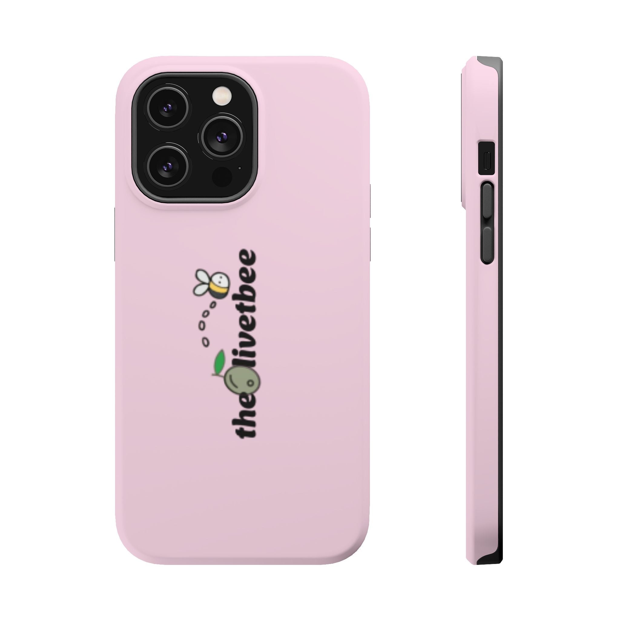 Pink Magnetic Impact-Resistant Phone Case — 'theolivetbee' , Shockproof MagSafe-Compatible Protection