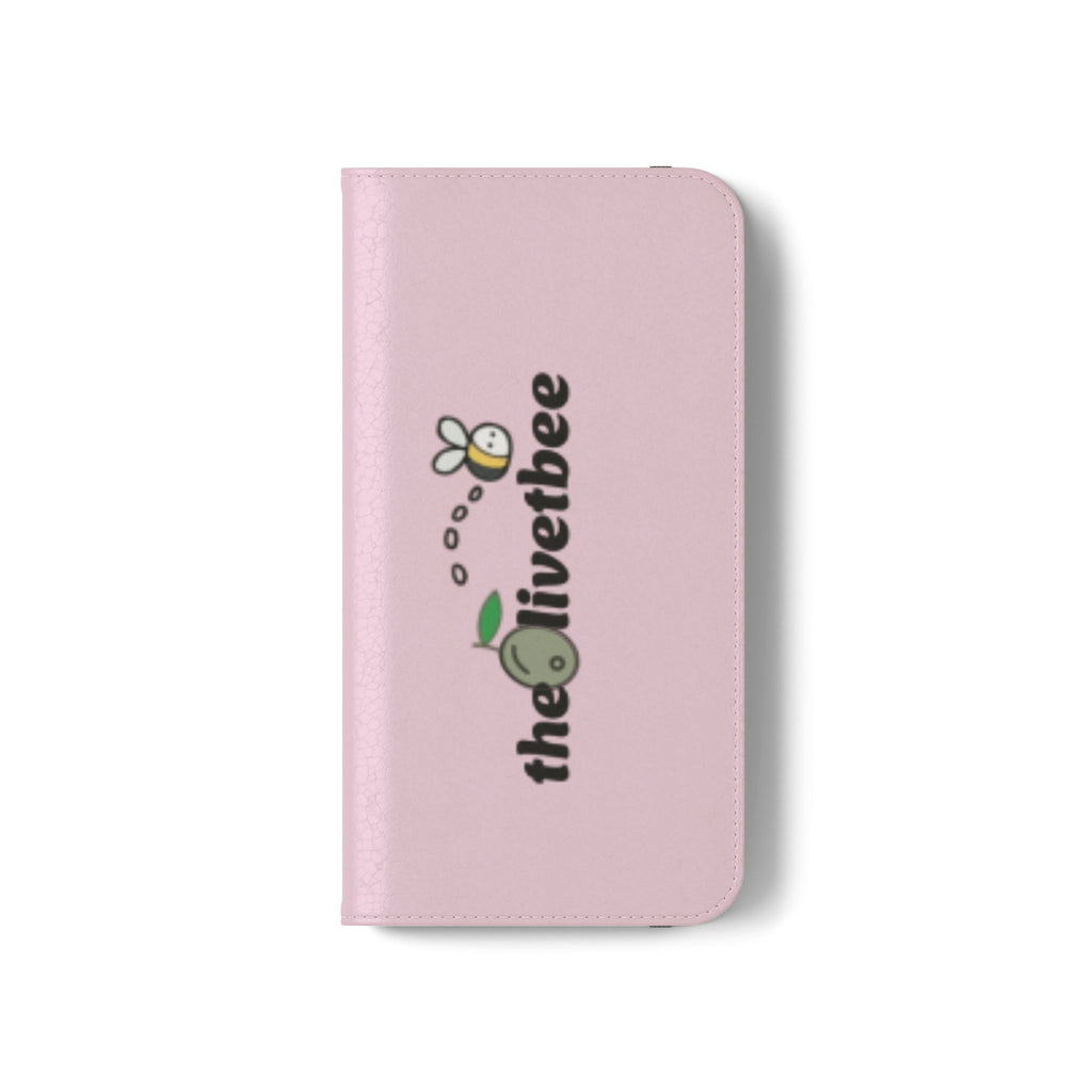 Pink Bee Logo Flip Phone Case — theOlivetbee Wallet Cover