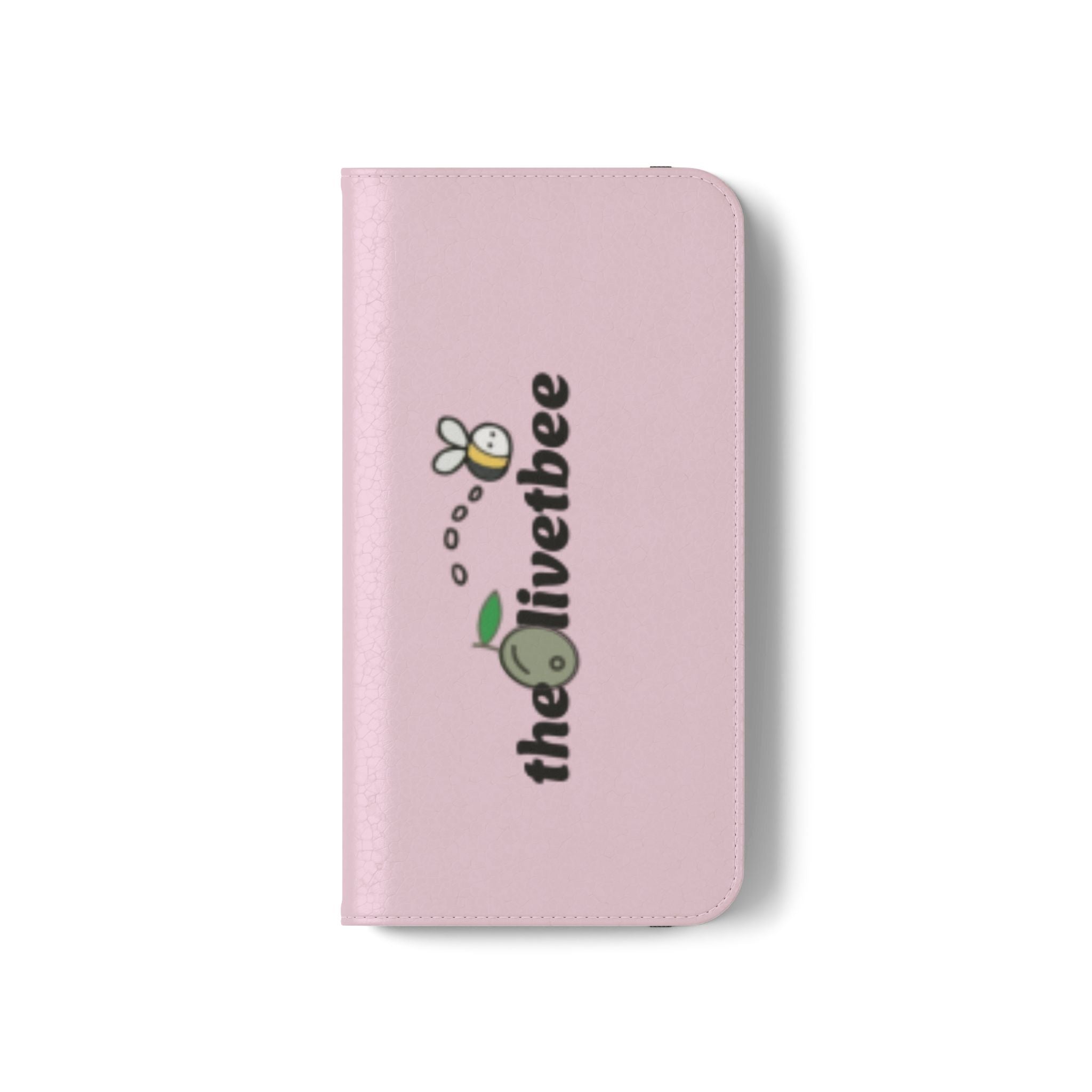 Pink Bee Logo Flip Phone Case — theOlivetbee Wallet Cover