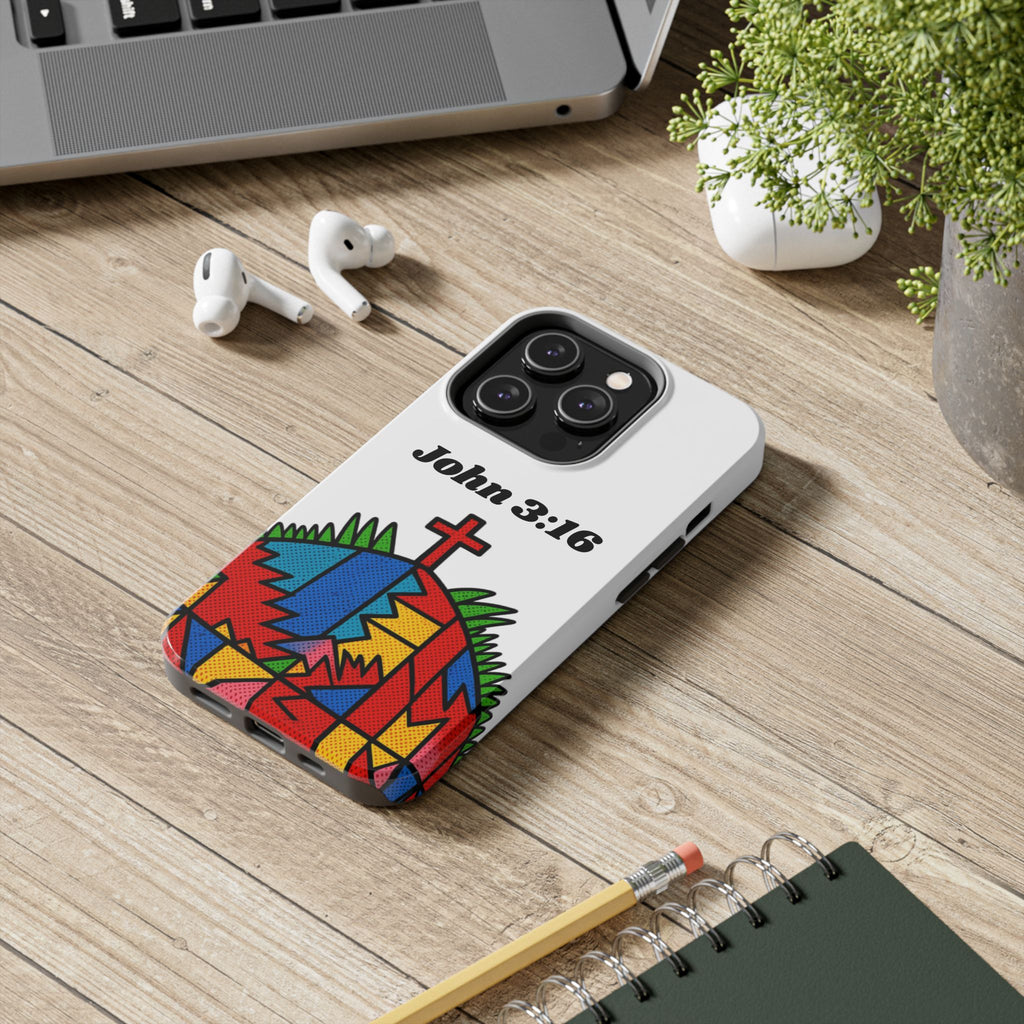 John 3:16 Christian Phone Case — Tough Religious Bible Verse Design