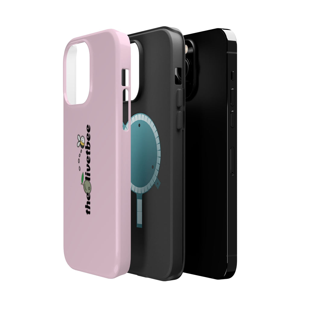 Pink Magnetic Impact-Resistant Phone Case — 'theolivetbee' , Shockproof MagSafe-Compatible Protection