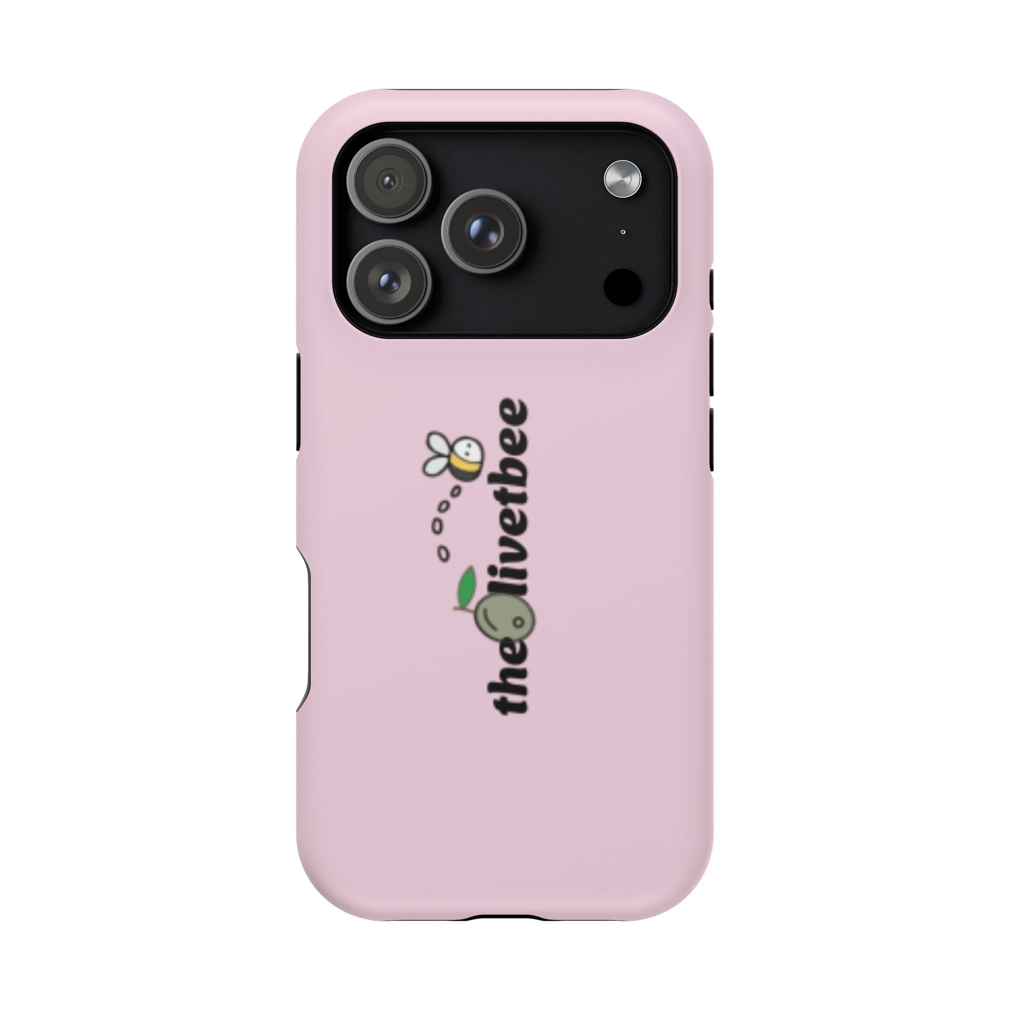 Pink Magnetic Impact-Resistant Phone Case — 'theolivetbee' , Shockproof MagSafe-Compatible Protection