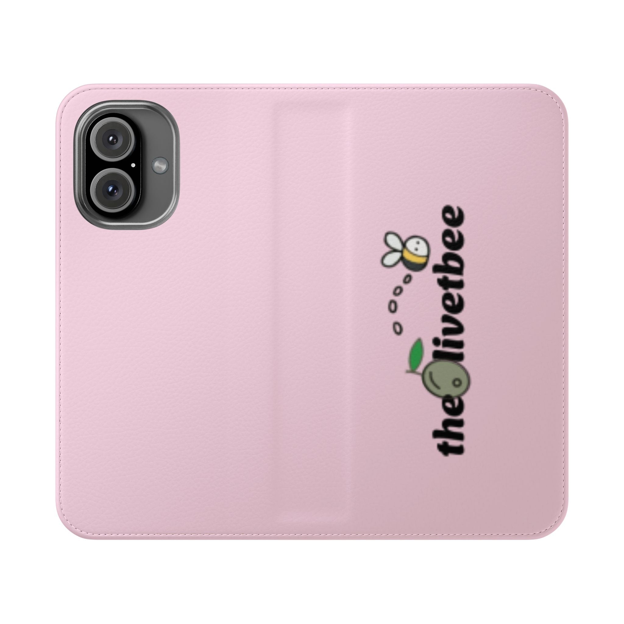 Pink Bee Logo Flip Phone Case — theOlivetbee Wallet Cover
