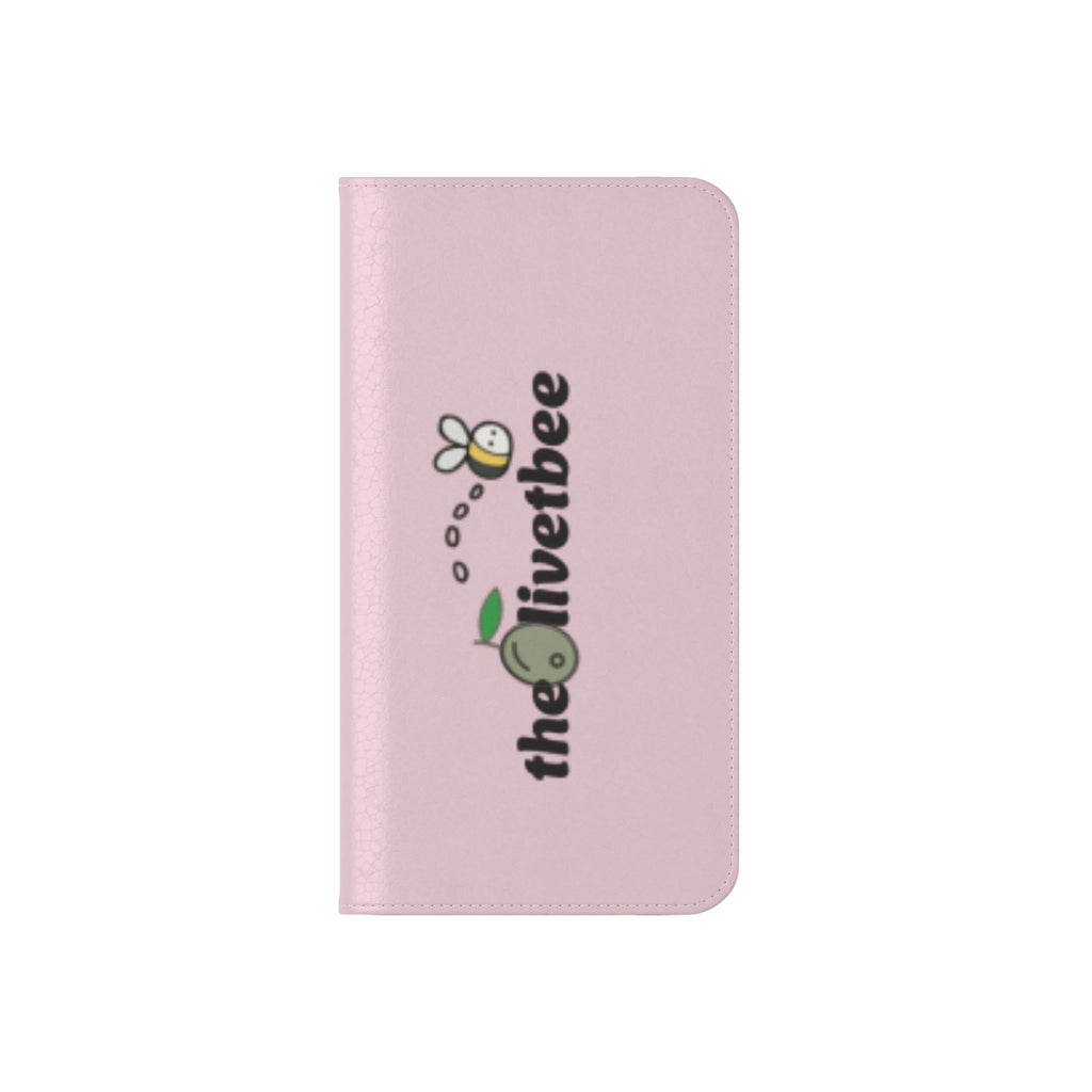 Pink Bee Logo Flip Phone Case — theOlivetbee Wallet Cover