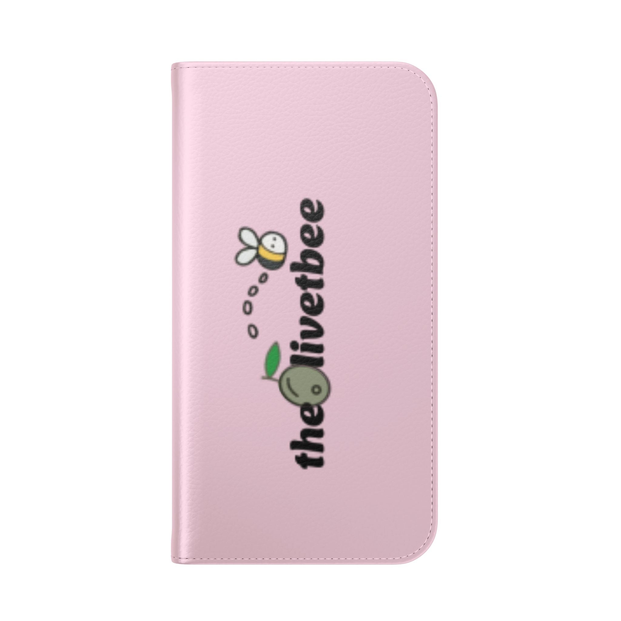 Pink Bee Logo Flip Phone Case — theOlivetbee Wallet Cover