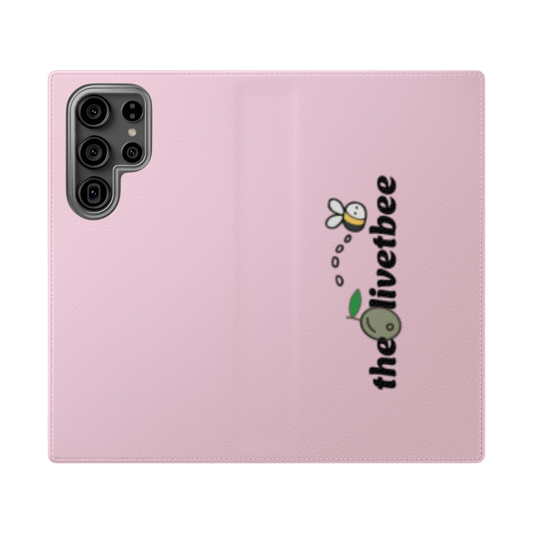 Pink Bee Logo Flip Phone Case — theOlivetbee Wallet Cover