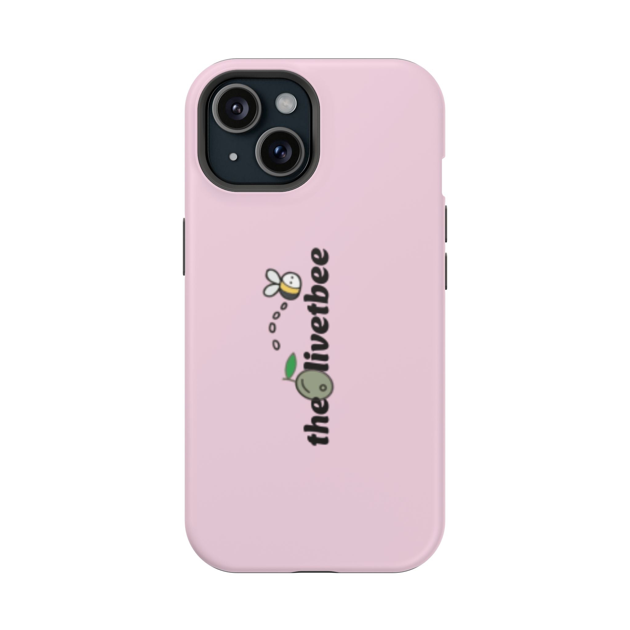 Pink Magnetic Impact-Resistant Phone Case — 'theolivetbee' , Shockproof MagSafe-Compatible Protection