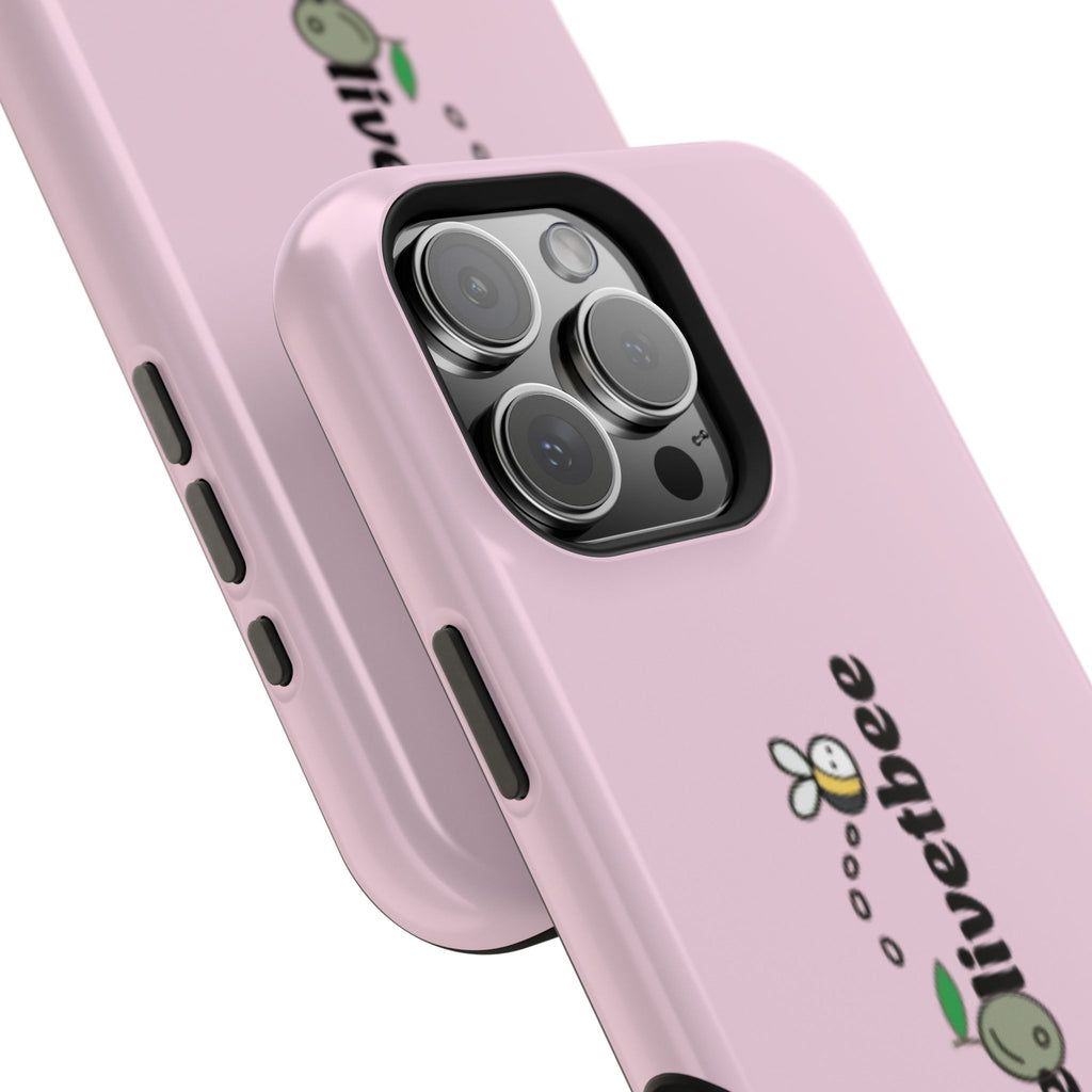 Pink Magnetic Impact-Resistant Phone Case — 'theolivetbee' , Shockproof MagSafe-Compatible Protection