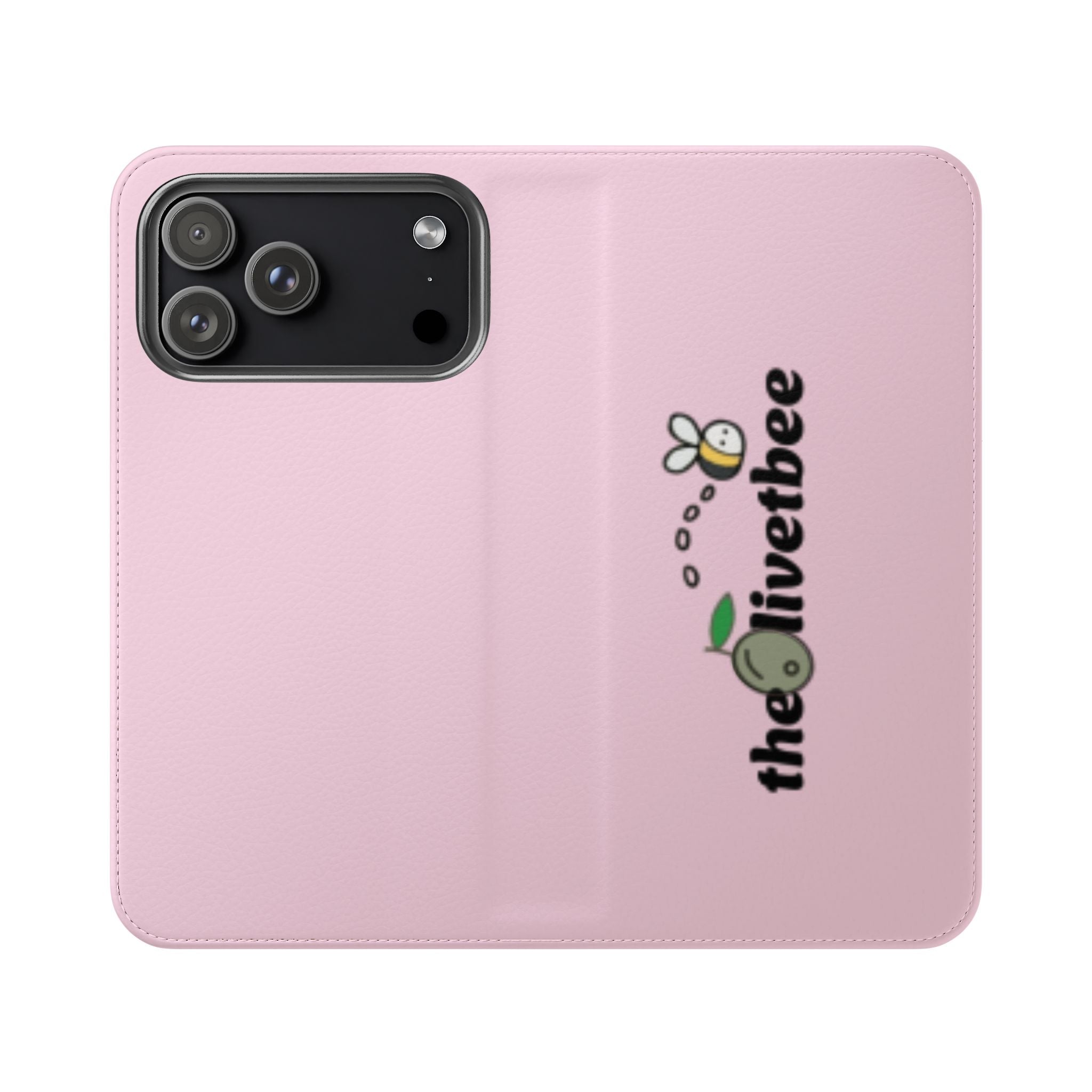 Pink Bee Logo Flip Phone Case — theOlivetbee Wallet Cover