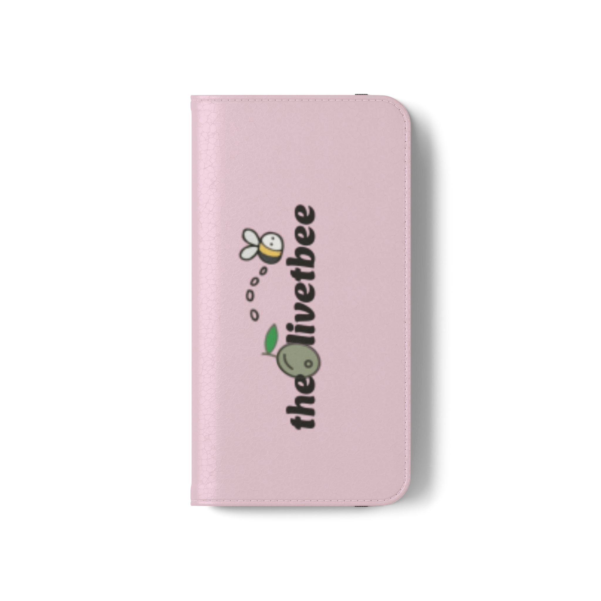 Pink Bee Logo Flip Phone Case — theOlivetbee Wallet Cover