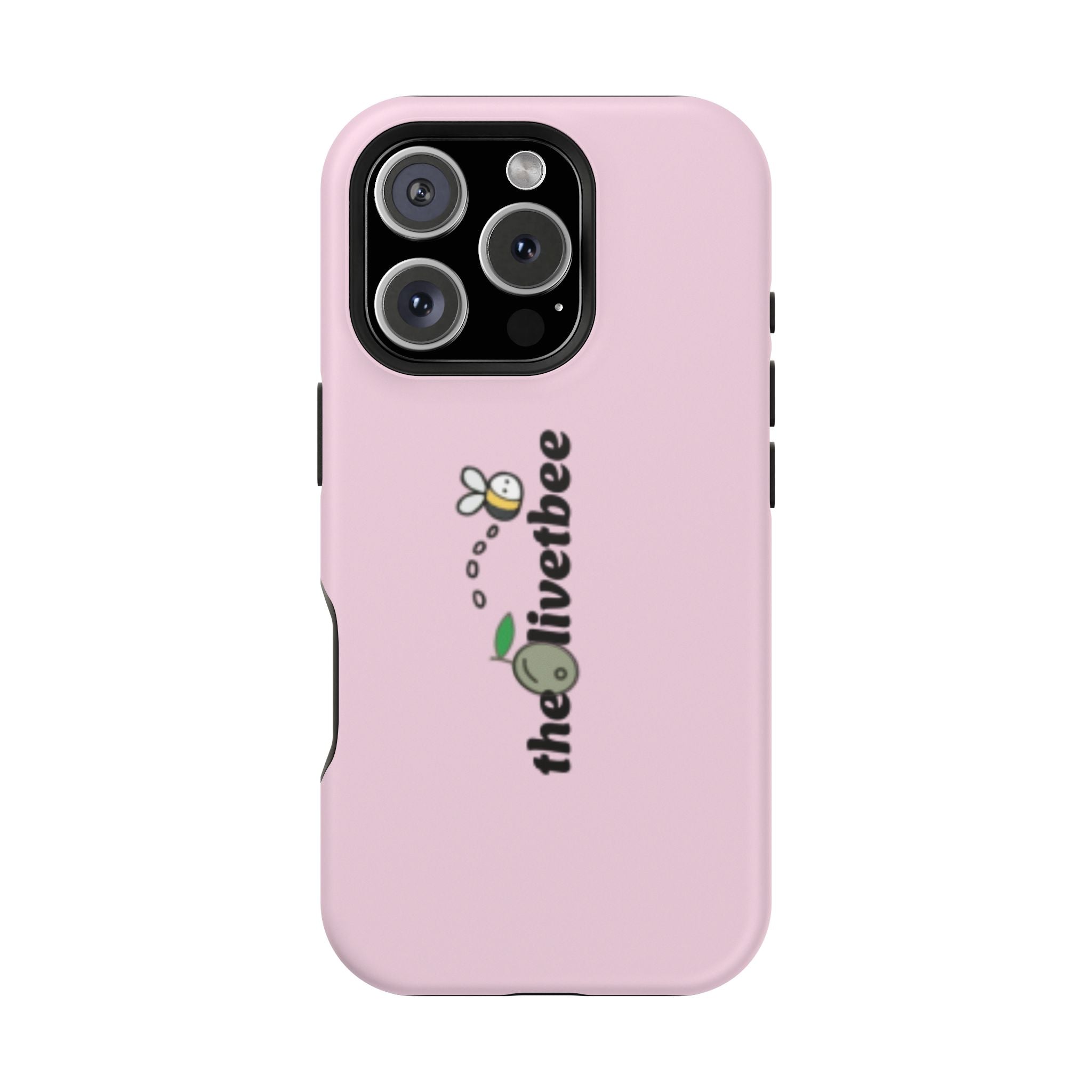 Pink Magnetic Impact-Resistant Phone Case — 'theolivetbee' , Shockproof MagSafe-Compatible Protection
