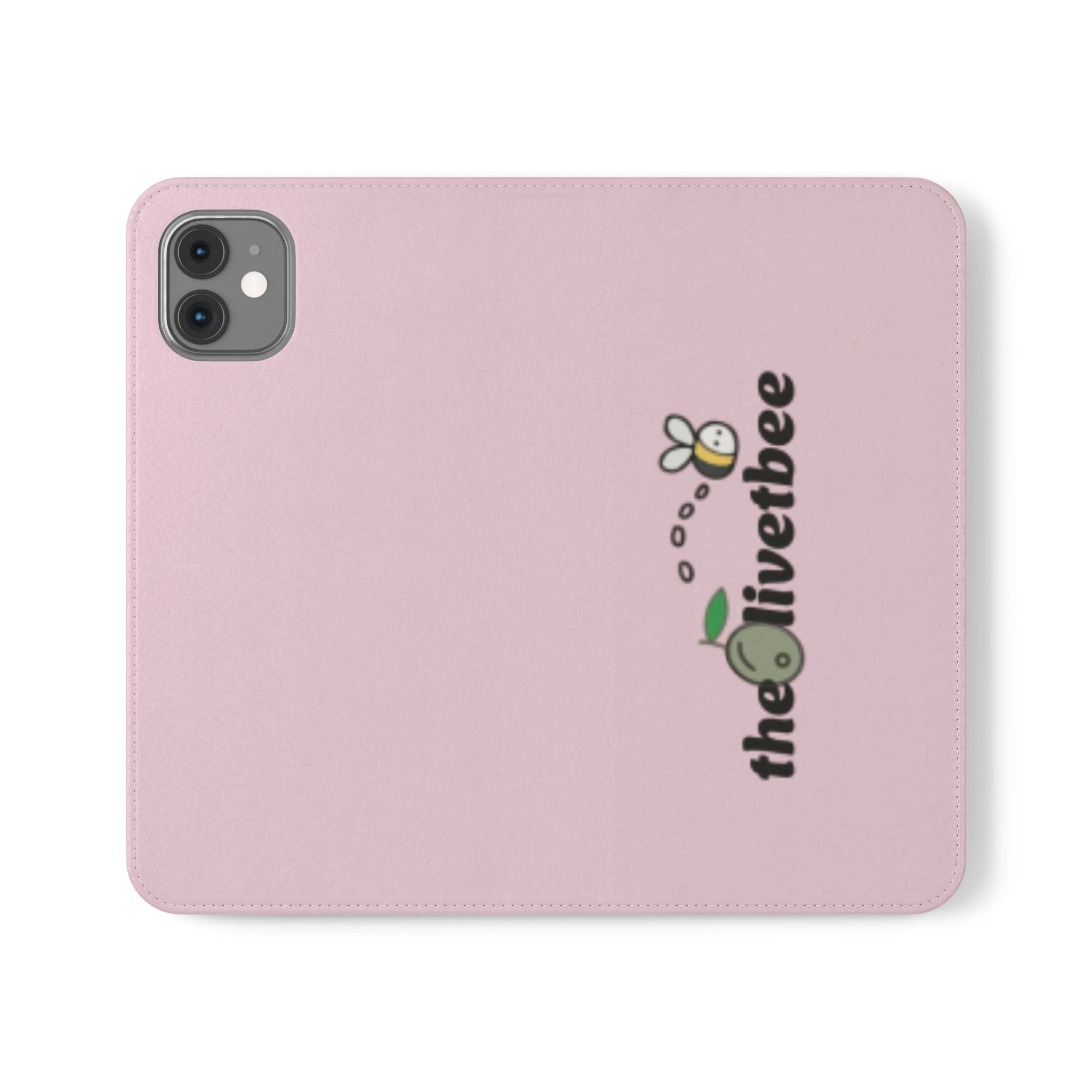 Pink Bee Logo Flip Phone Case — theOlivetbee Wallet Cover