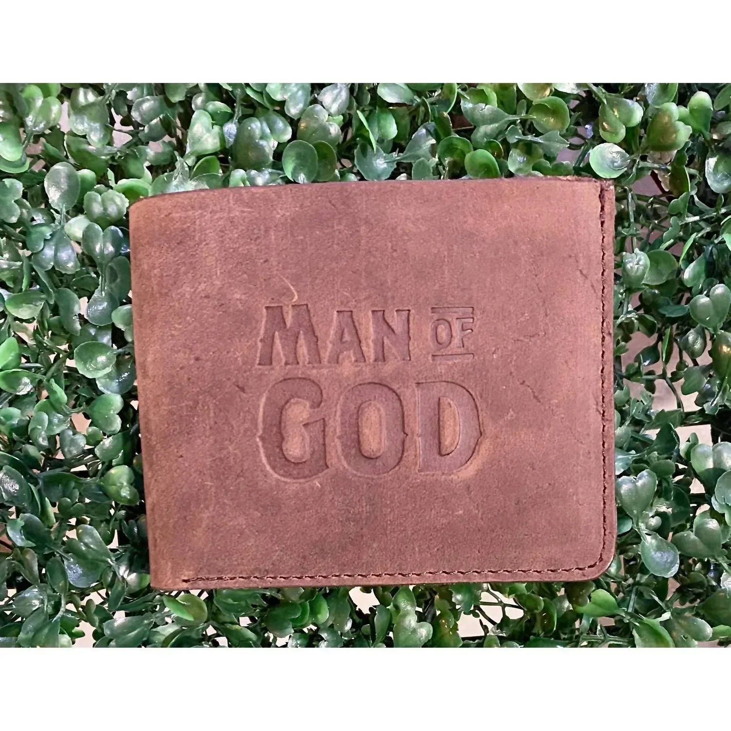 Men's Man Of God Genuine Leather Bifold Wallet