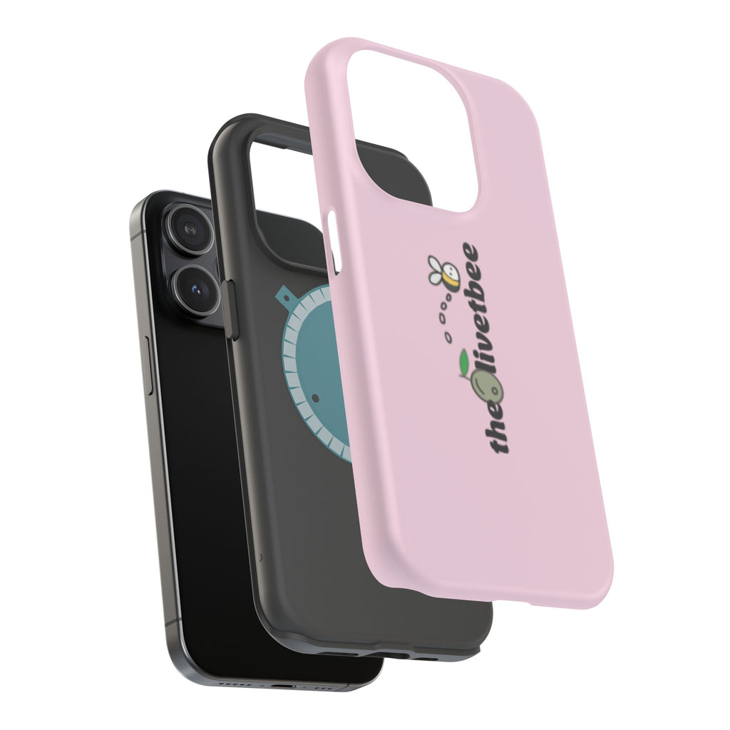 Pink Magnetic Impact-Resistant Phone Case — 'theolivetbee' , Shockproof MagSafe-Compatible Protection