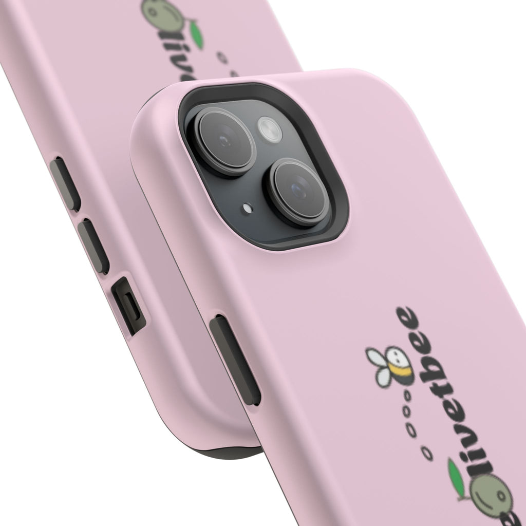 Pink Magnetic Impact-Resistant Phone Case — 'theolivetbee' , Shockproof MagSafe-Compatible Protection